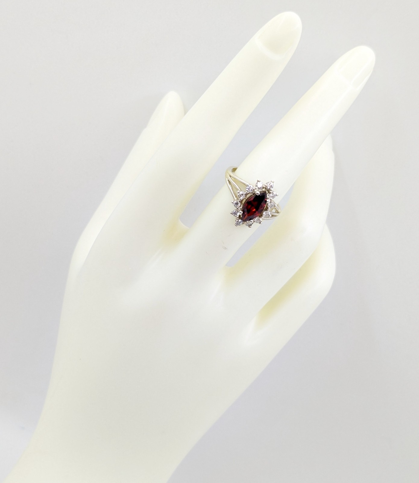 Vintage Luxury RING Silver 925 with Big Bright Stone -size: 7.5US (17.5mm) | #4