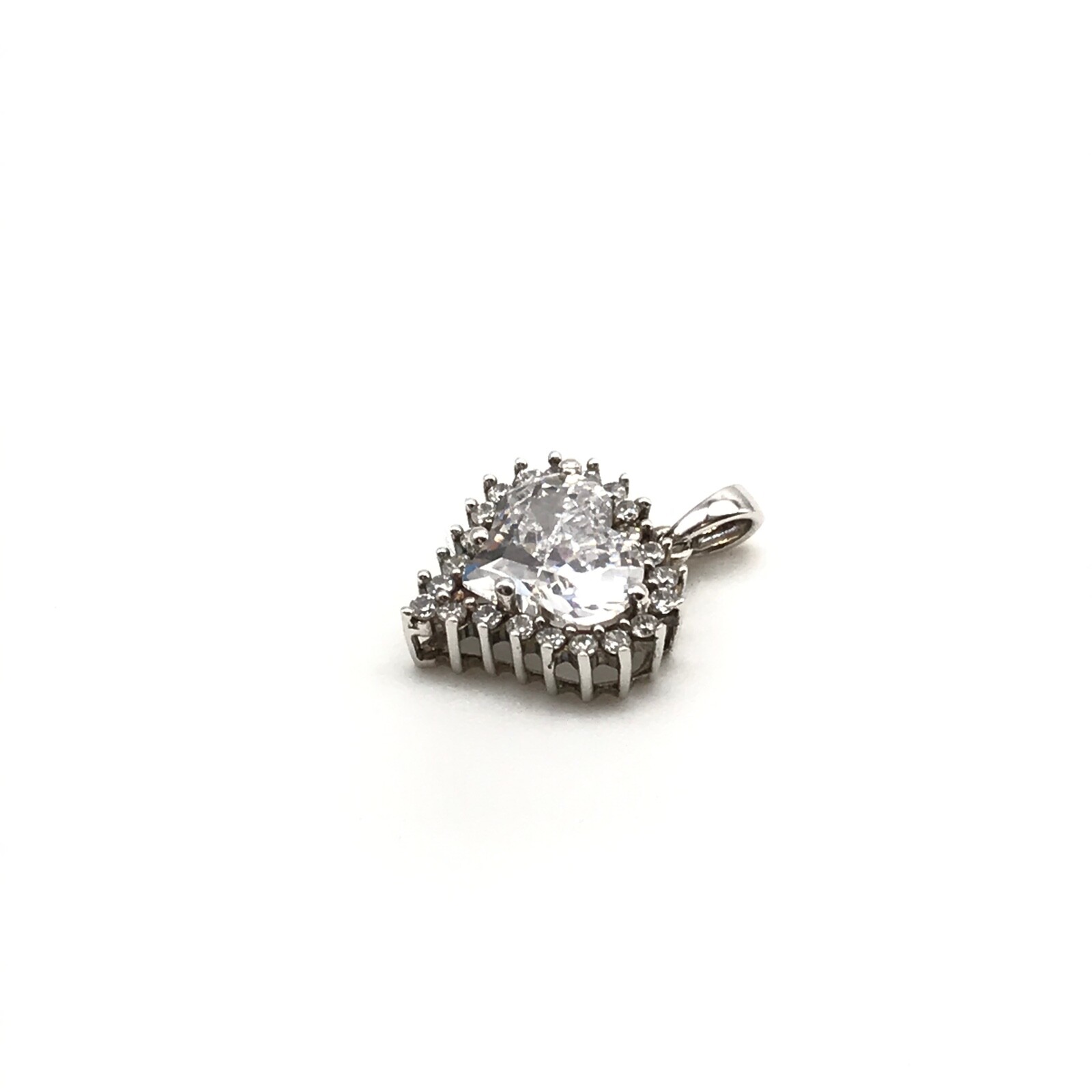 925 Sterling Silver Sparkling Clear CZ Cubic Zirconia Small Heart Love Pendant