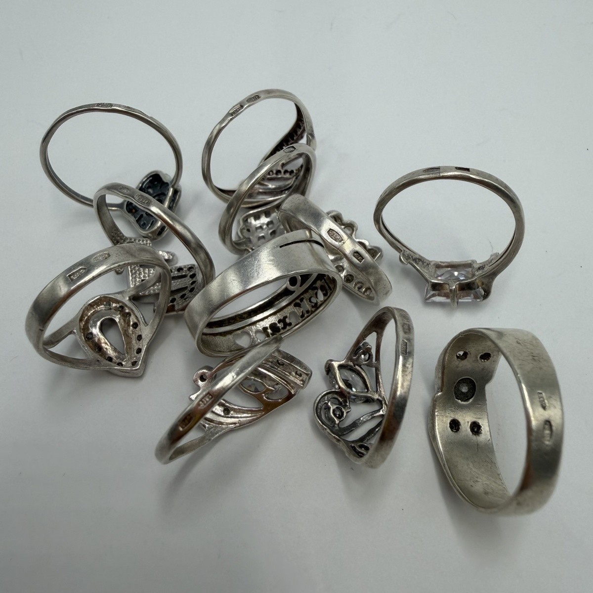 Vintage Sterling Silver 925 Ring Lot – 29.6g Mixed Women’s Estate Jewelry Collec