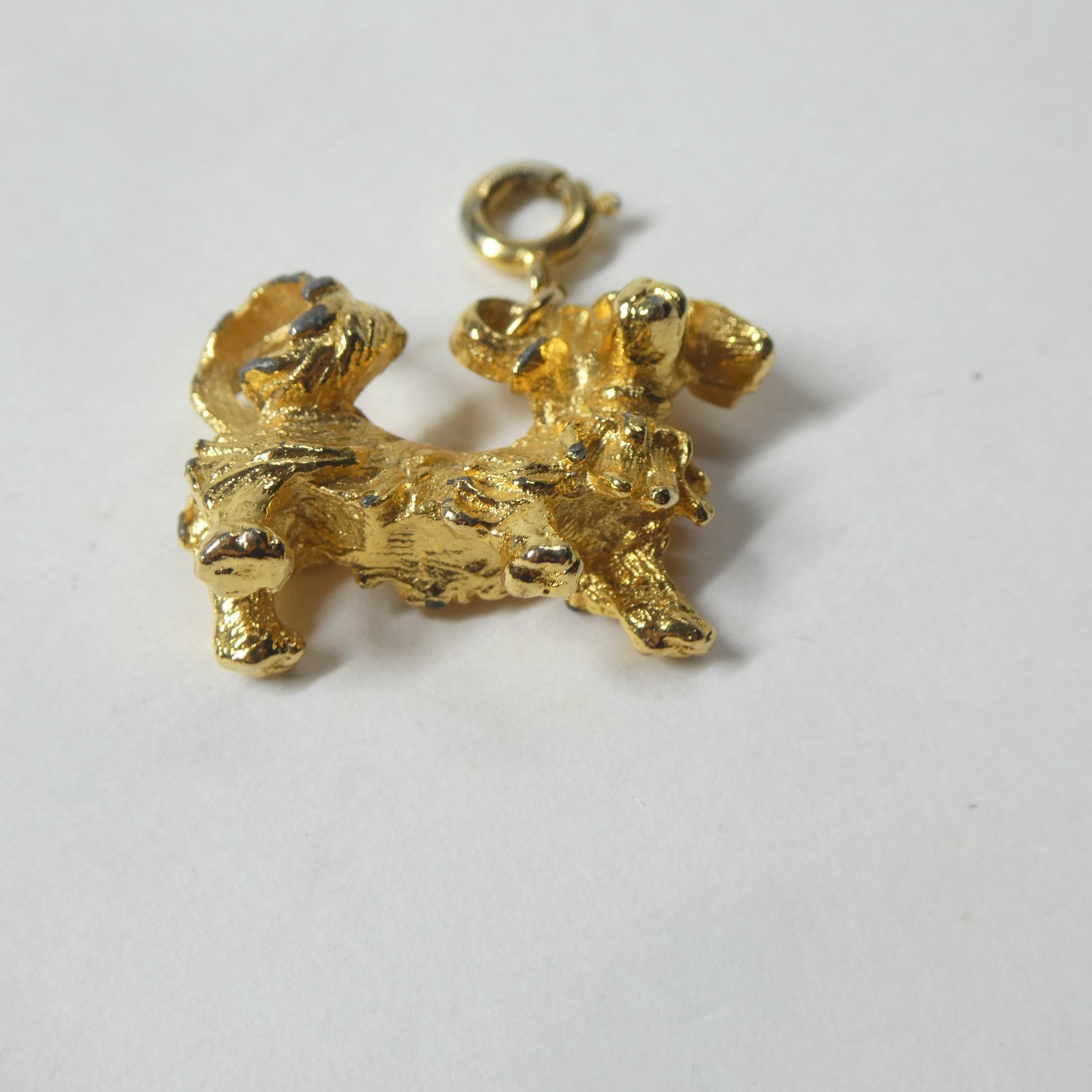 Goldtone Dog 3D Charm Pendant Vintage Coro Cellini?