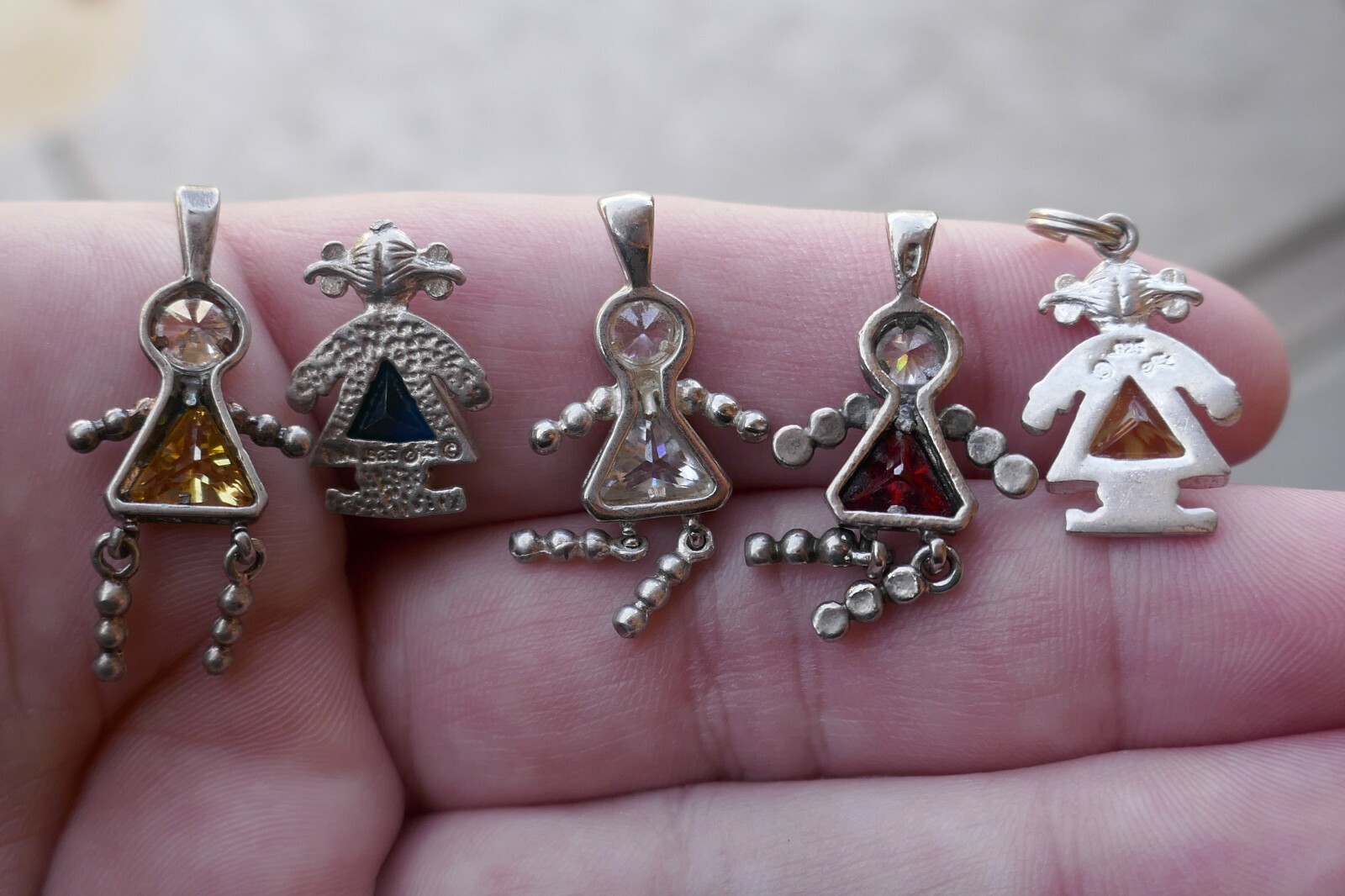 Lot of 5 – Vintage Sterling Articulated People Charms – 10.9 Grams