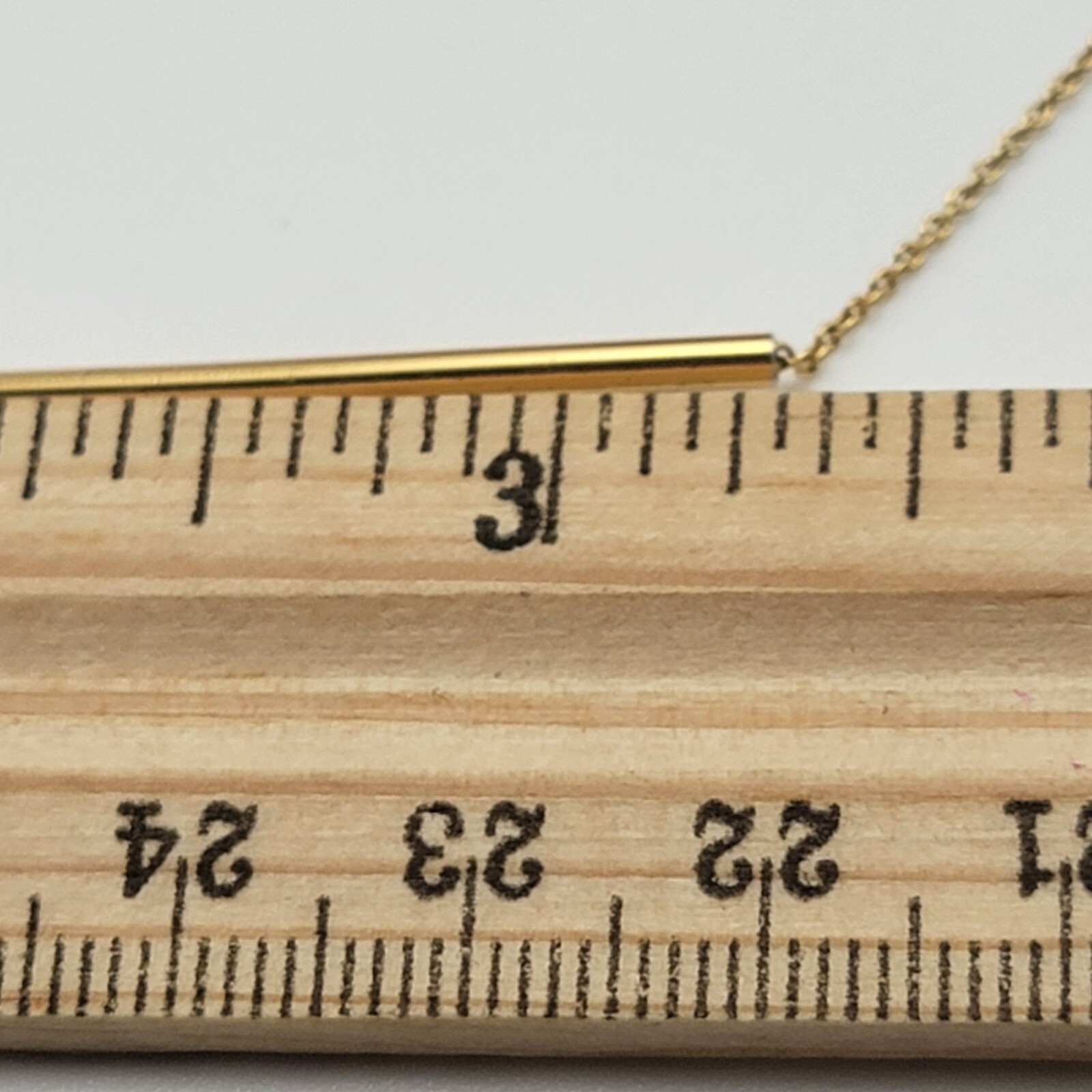 GORJANA Gold Tone Bar Necklace 25 In Spring Ring Clasp Minimalist