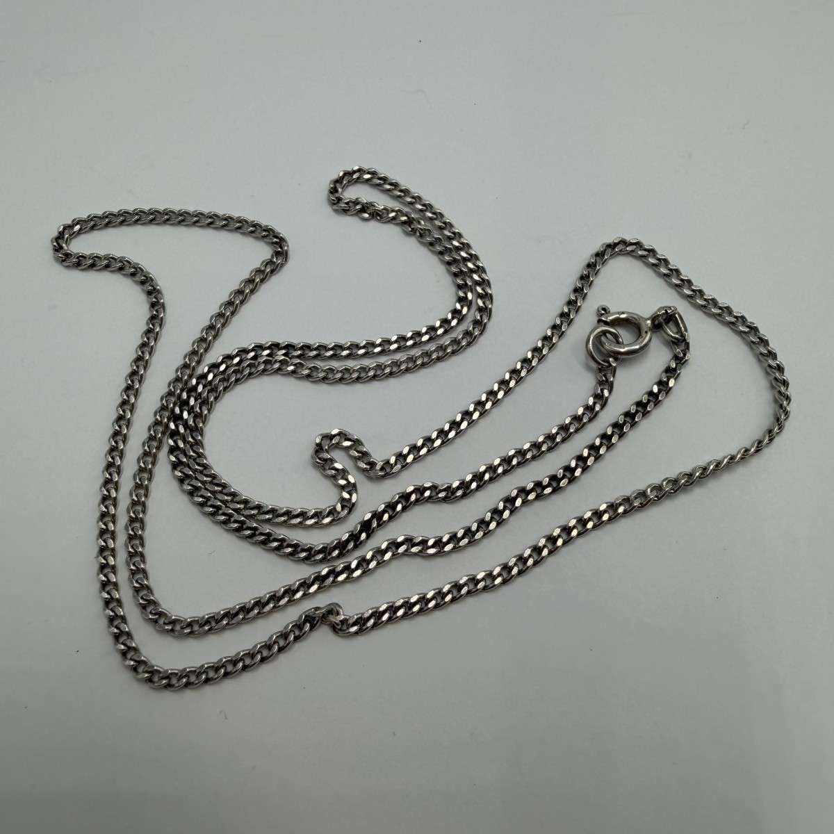 Vintage 925 Sterling Silver Necklace Unisex Jewelry Curb Chain 57 cm
