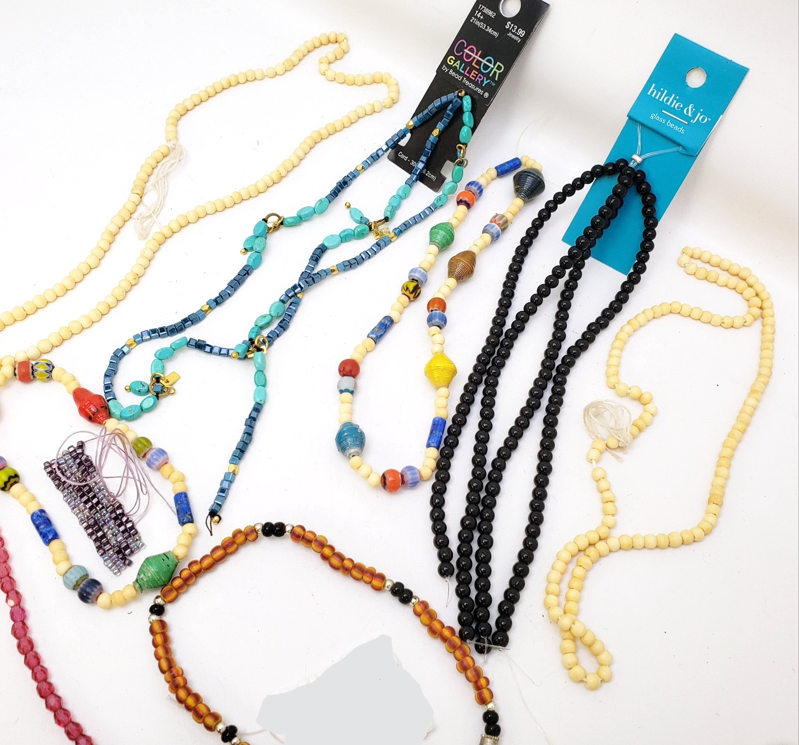 Glass Bead Necklaces Lot Hildie & Jo and Other Beads Plus FREE Beads