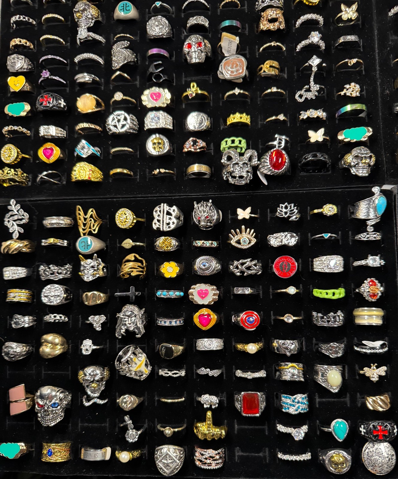 Fun & Vintage Costume Jewelry Lot 25 Rings Assorted Styles and Sizes