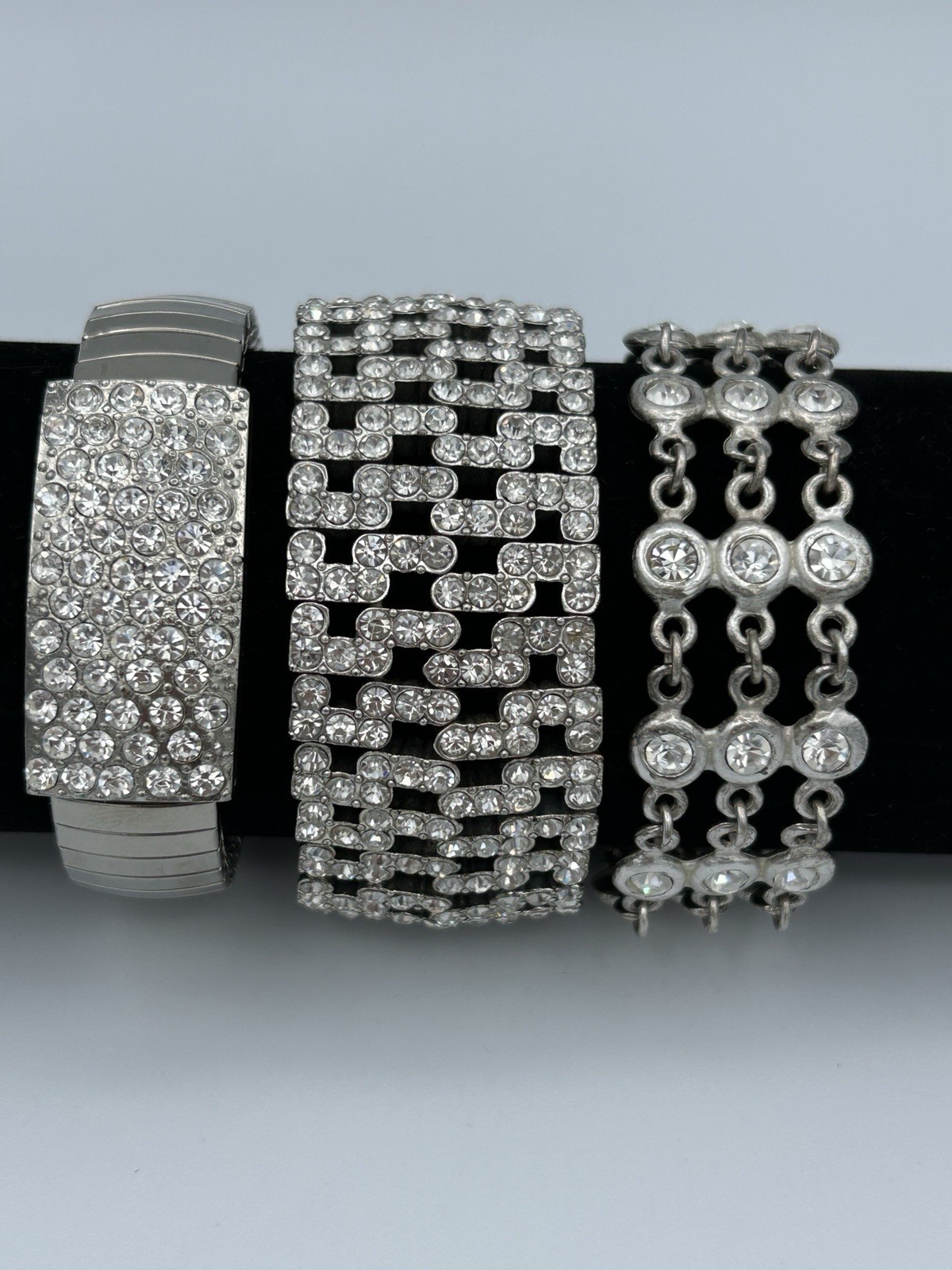Vintage Rhinestone Crystal Sparkle Bracelets Lot Of 11 Various Styles