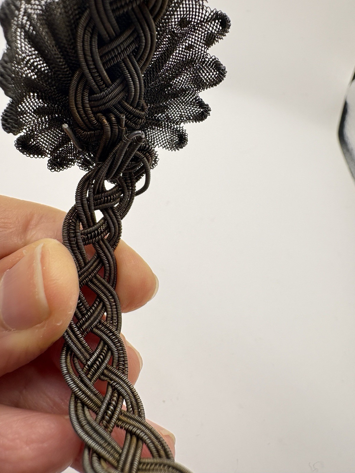 Antique German Silesian Iron Wire work Grape Cluster Bracelet