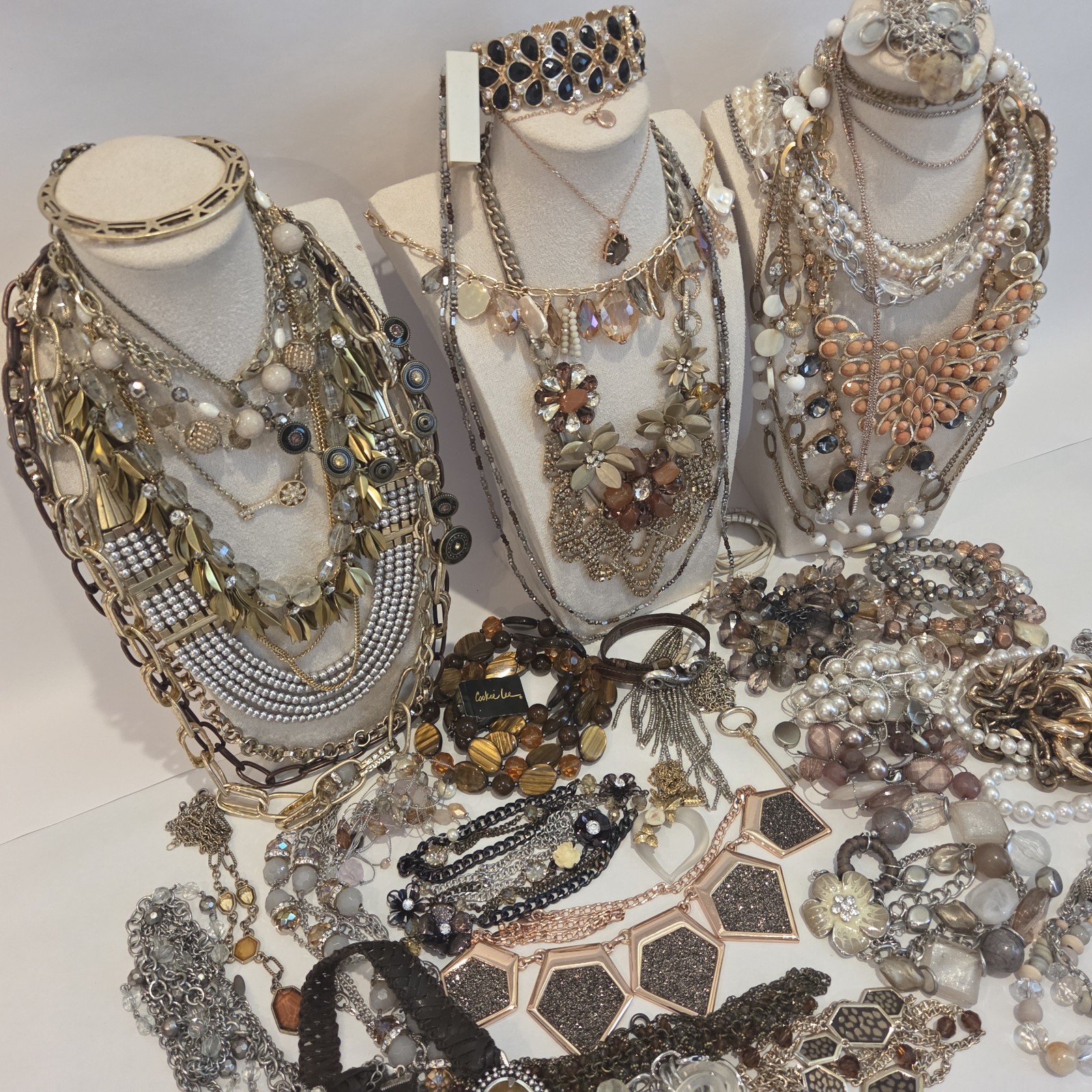 Large Lot of Signed Designer Costume Jewelry 42 Items 5.5 Lbs Cookie Lee Chico’s