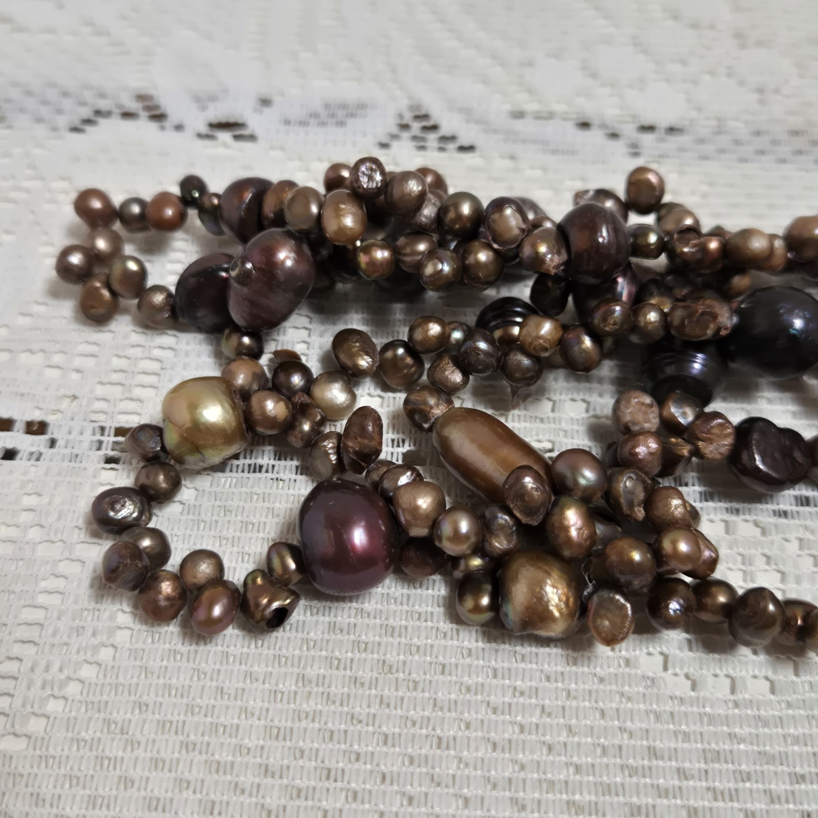 Multi Color Freshwater Pearl Extra Long Cluster Necklace