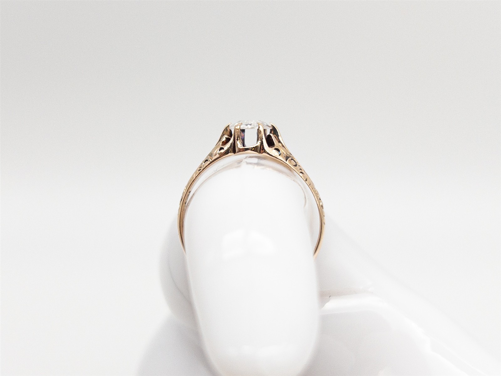 Antique 1870s $5000 .75ct Old Rose Cut Diamond 14k Yellow Gold Mens Band Ring