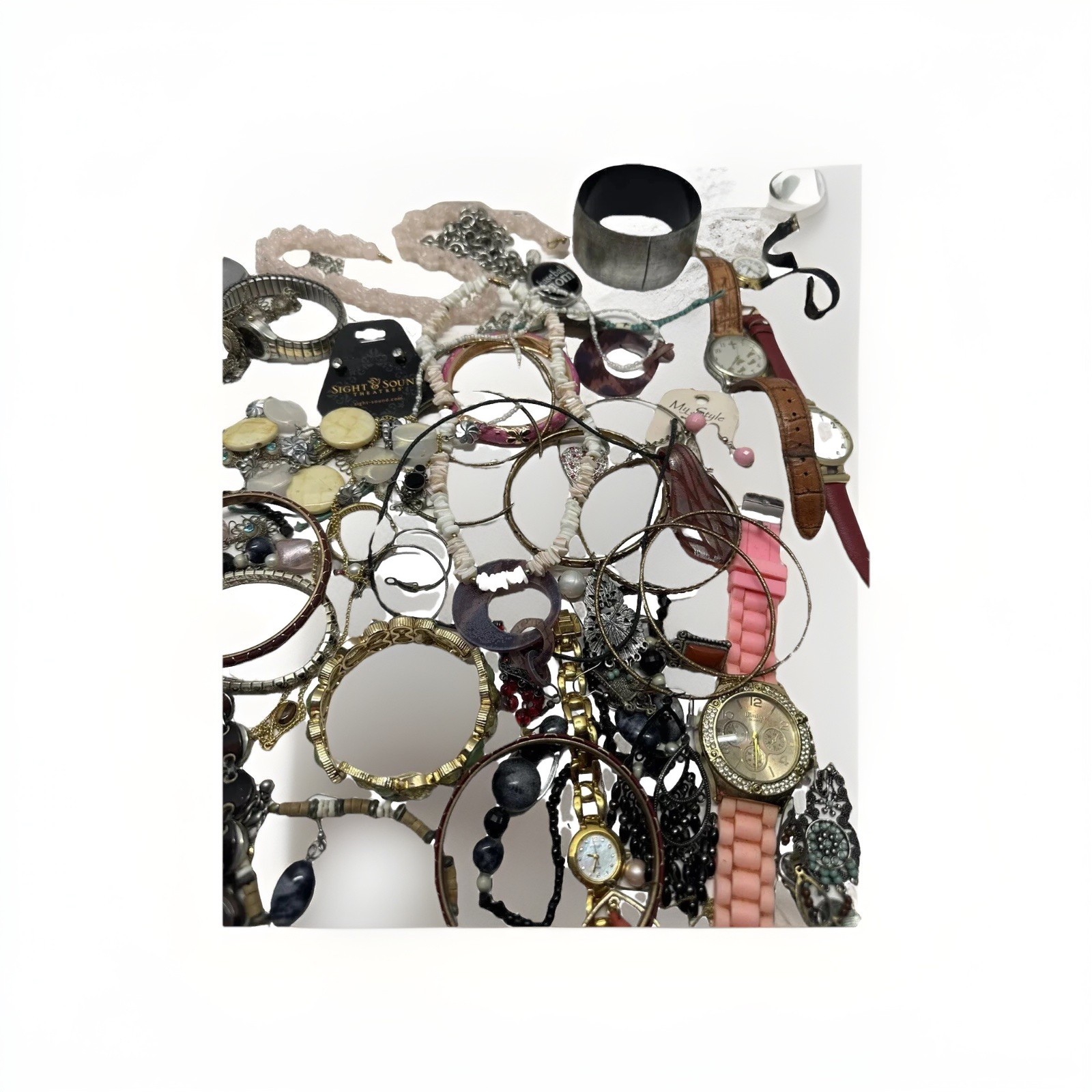Costume/ Junk Jewelry, Scrap Lot, Approximately 2 Pounds. Can send addl pics.