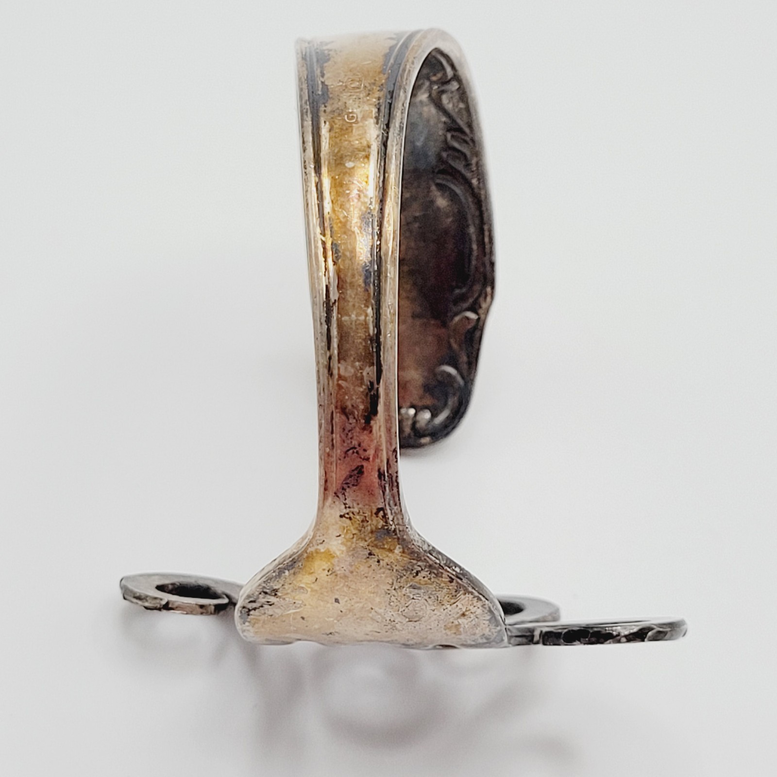 Silverware Silver Plated Fork Cuff Bracelet GES 100 Germany Heavy Tarnish Wear