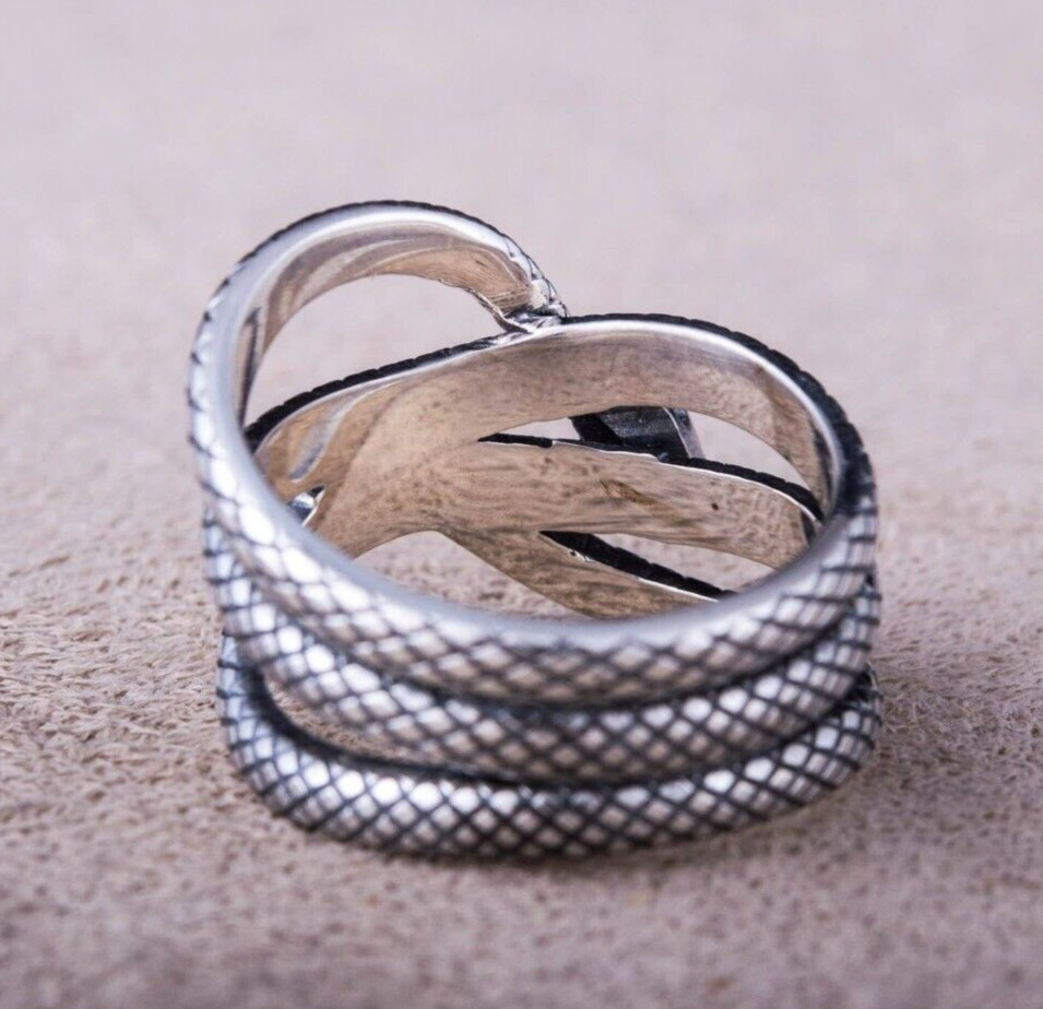 Snake Pattern Style Ring Gift Ring For Her 925 Silver plated Royal Vintage Ring