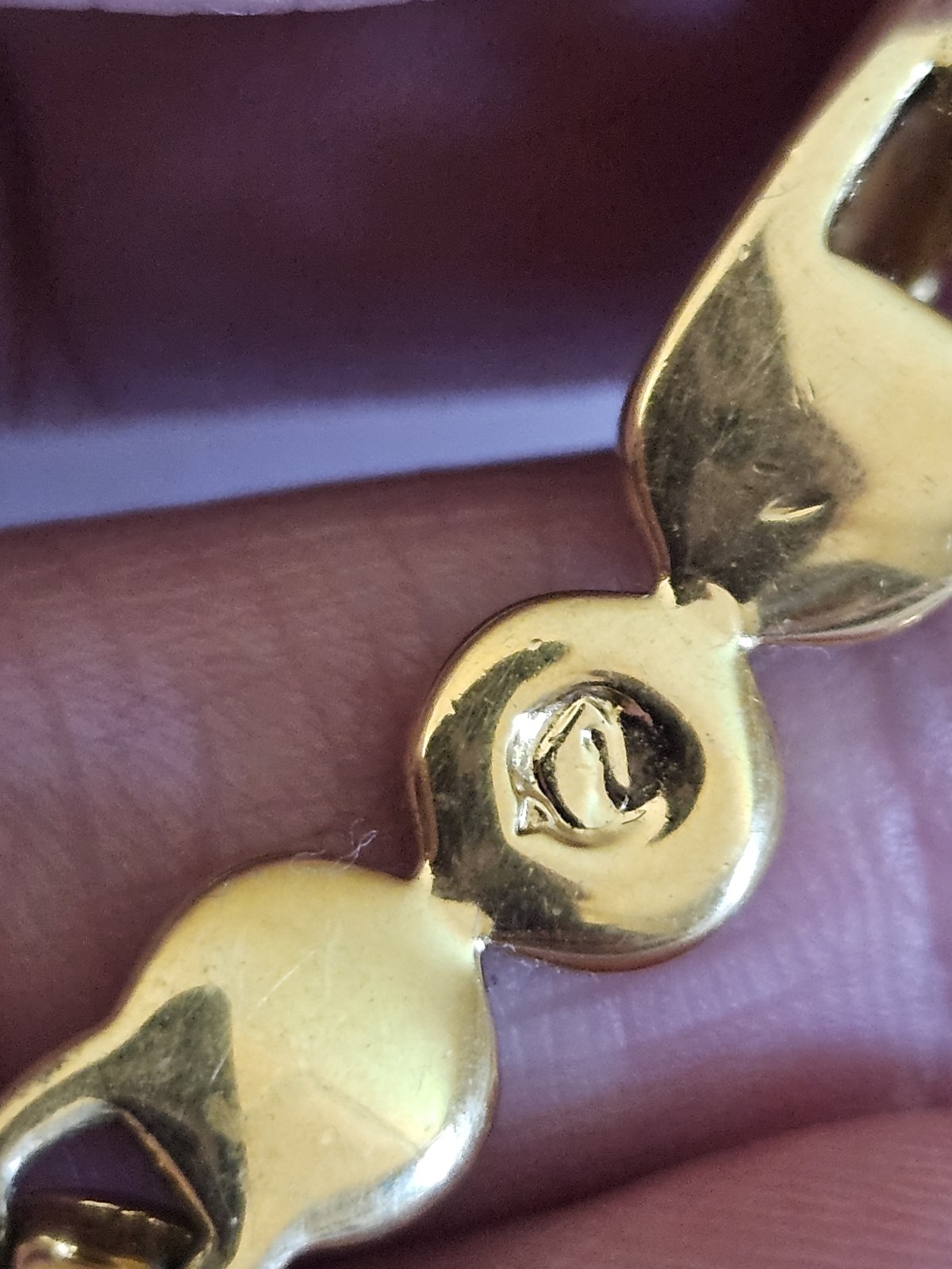 As Is Vintage Swarovski Swan Logo Gold Toneclear Crystal Collar Link Necklace