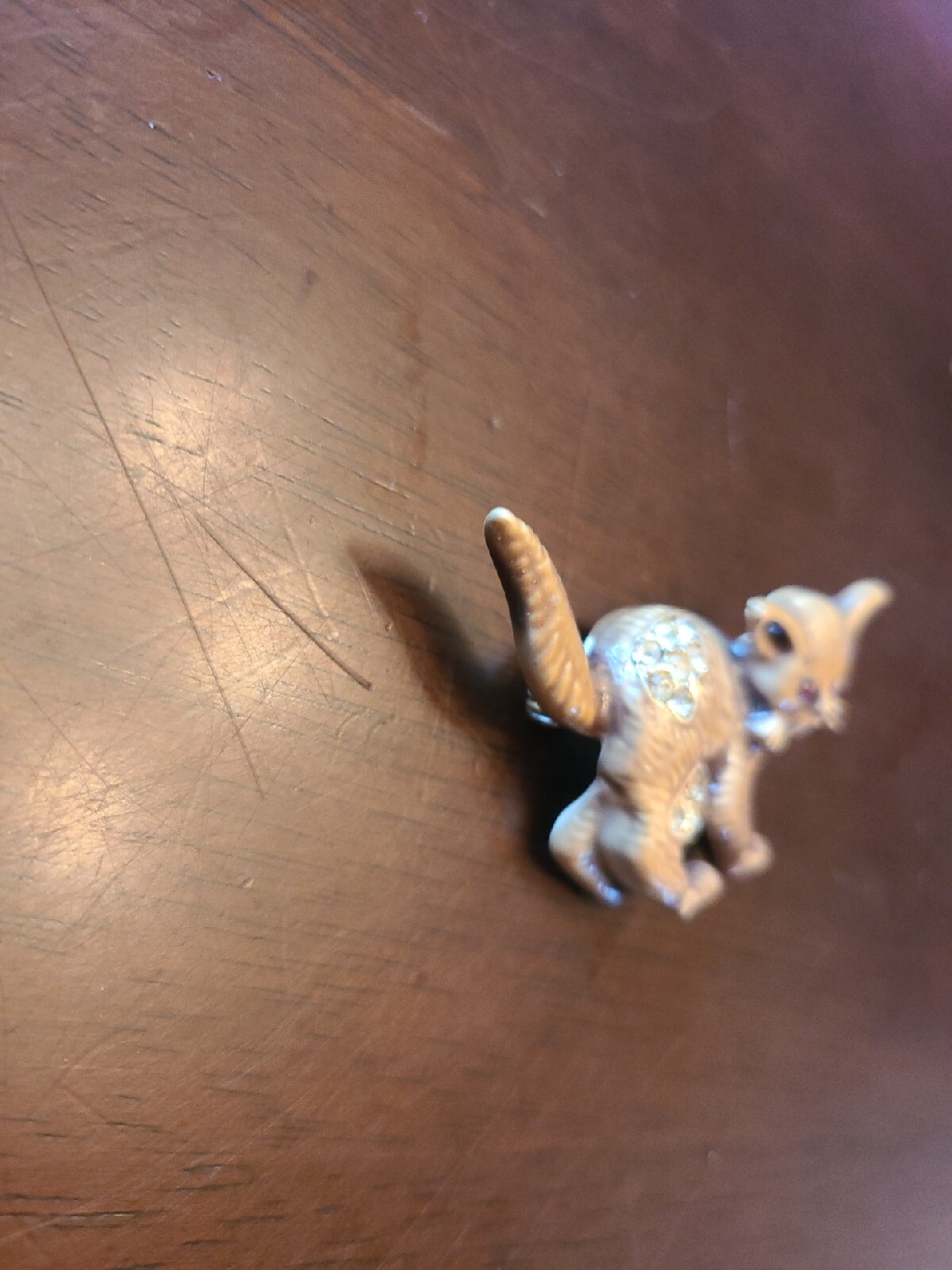 Vintage Brown Tone Rhinestone Pin Brooch, See Pictures, A Little Creepy, LOL