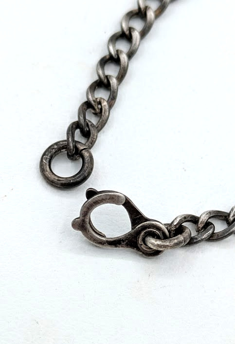 Vintage Sterling Silver Sweetheart ID Bracelet Double Heart HN Monogram