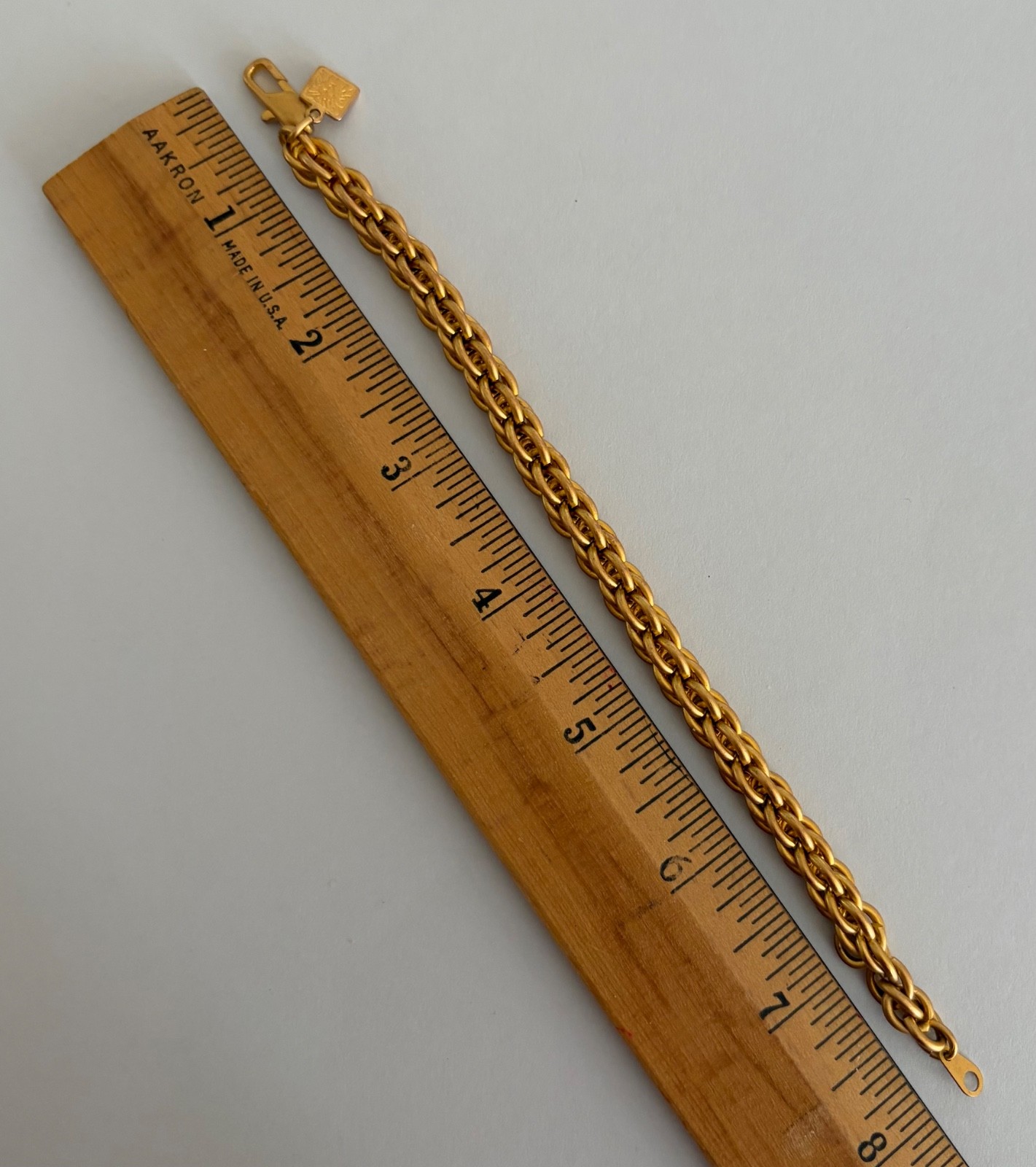 Vintage Anne Klein Gold Tone 8” Bracelet, Lobster Closure – Very Good