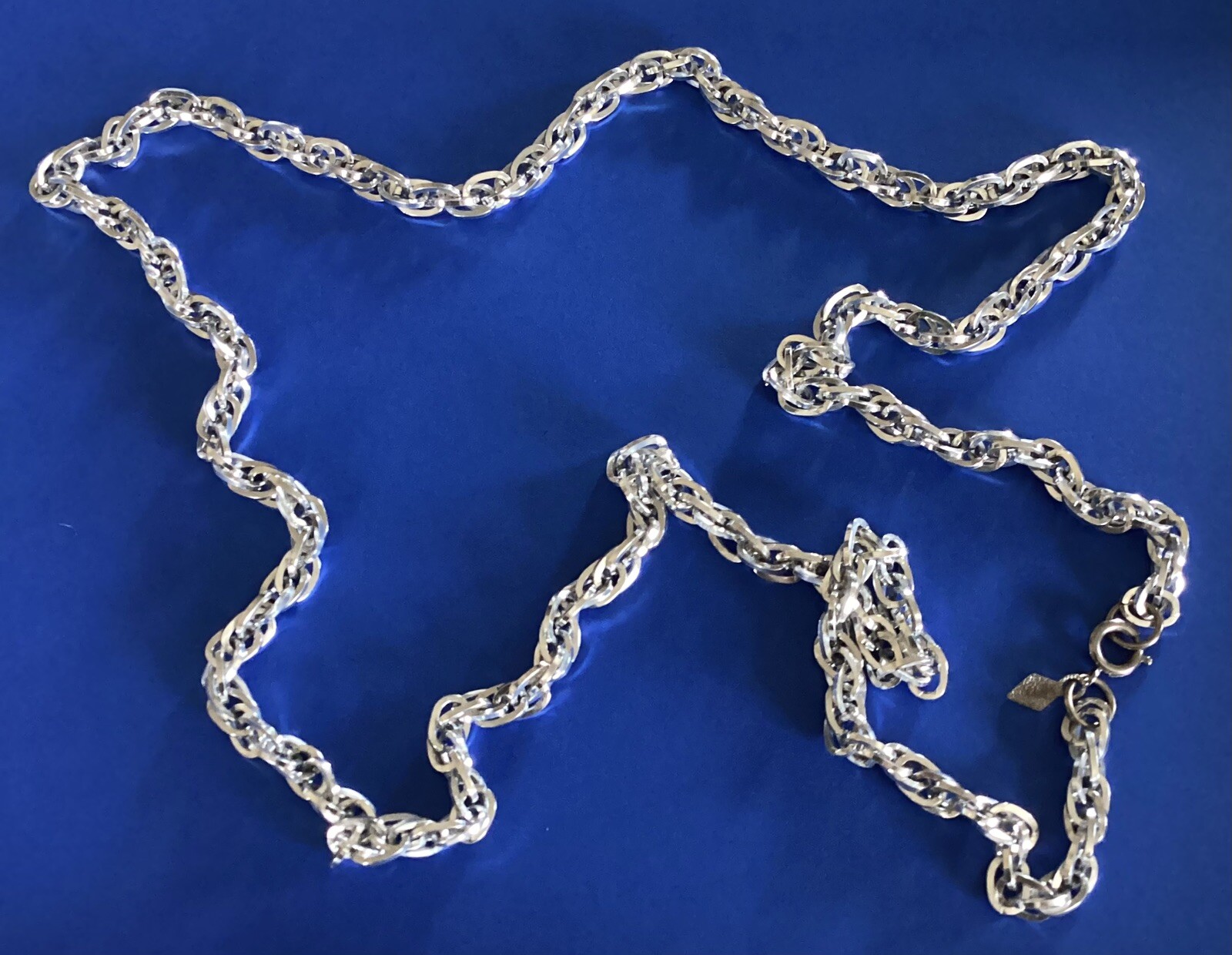 Silver Tone 18″ Chain Necklaces (2) By Sarah Cov, Silvery, Shiny, Trendy, Unisex