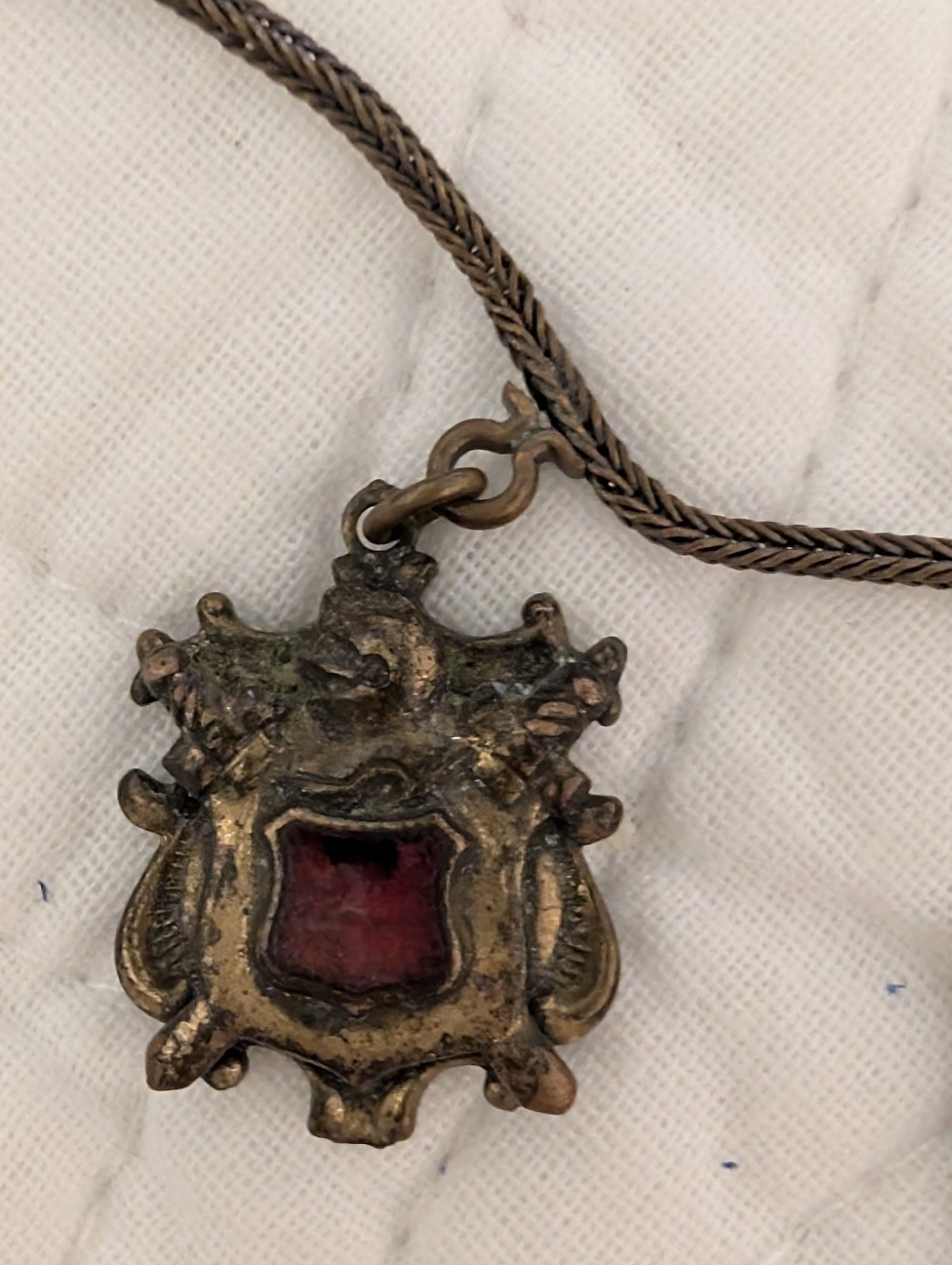 1950s 60s Antique Collar Chain with Heraldic Charms