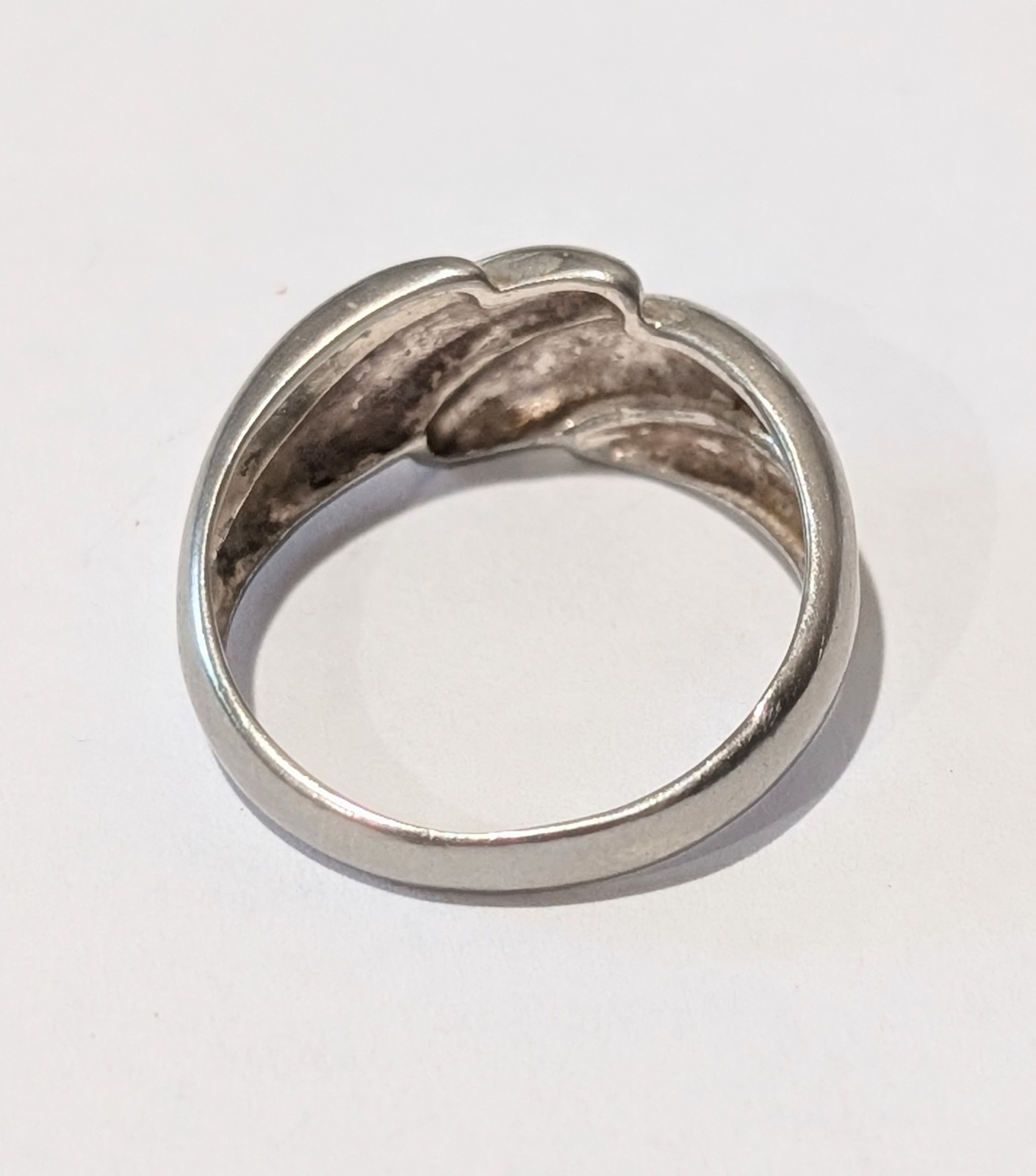 Vintage 925 Sterling Silver Wavy Pattern Size 7.75 Ring Signed NF 3.3 Grams
