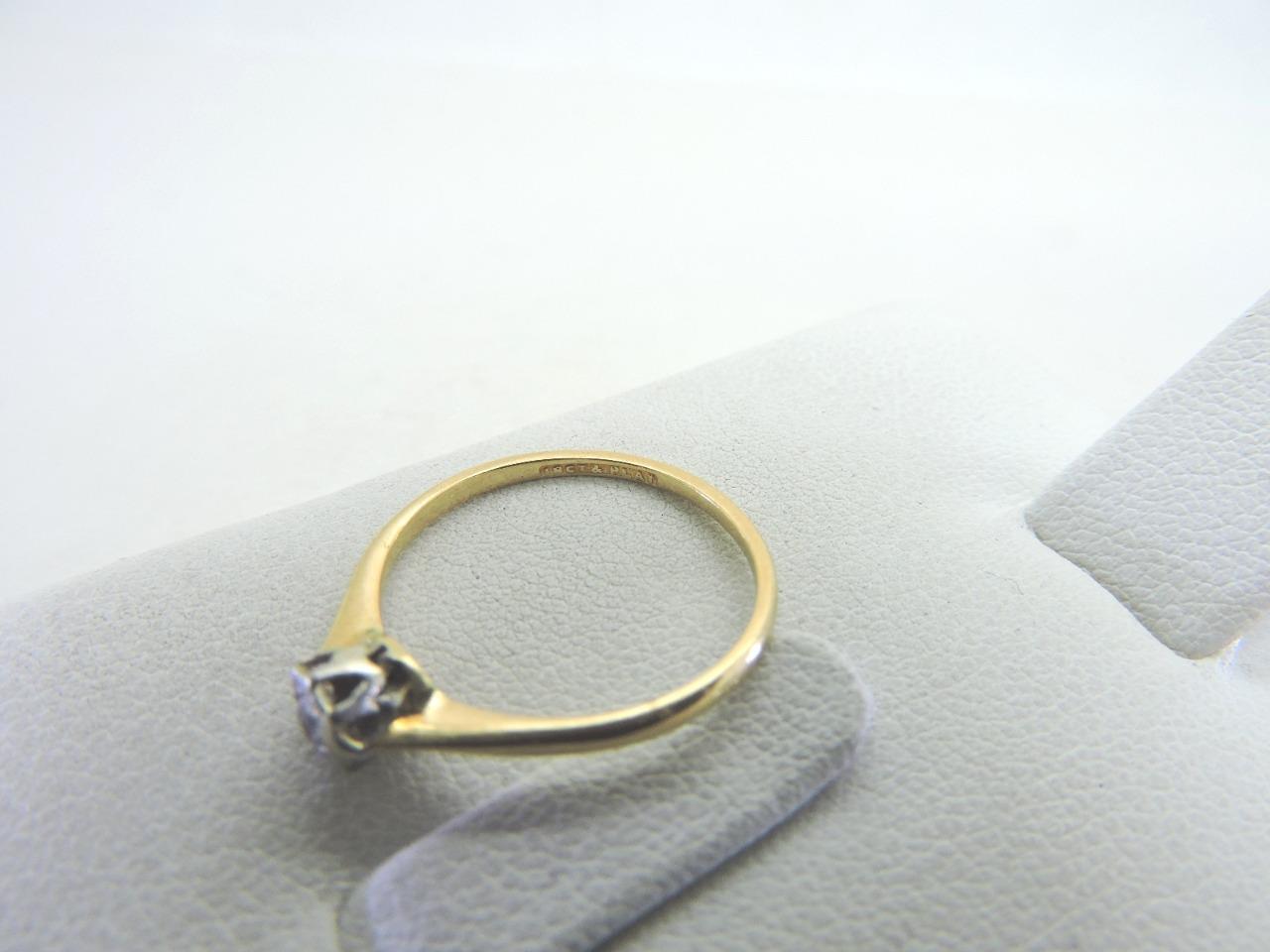 18K Gold Antique Rose Cut 0.10 CT Diamond Engagement Ring Vintage Size 5.5