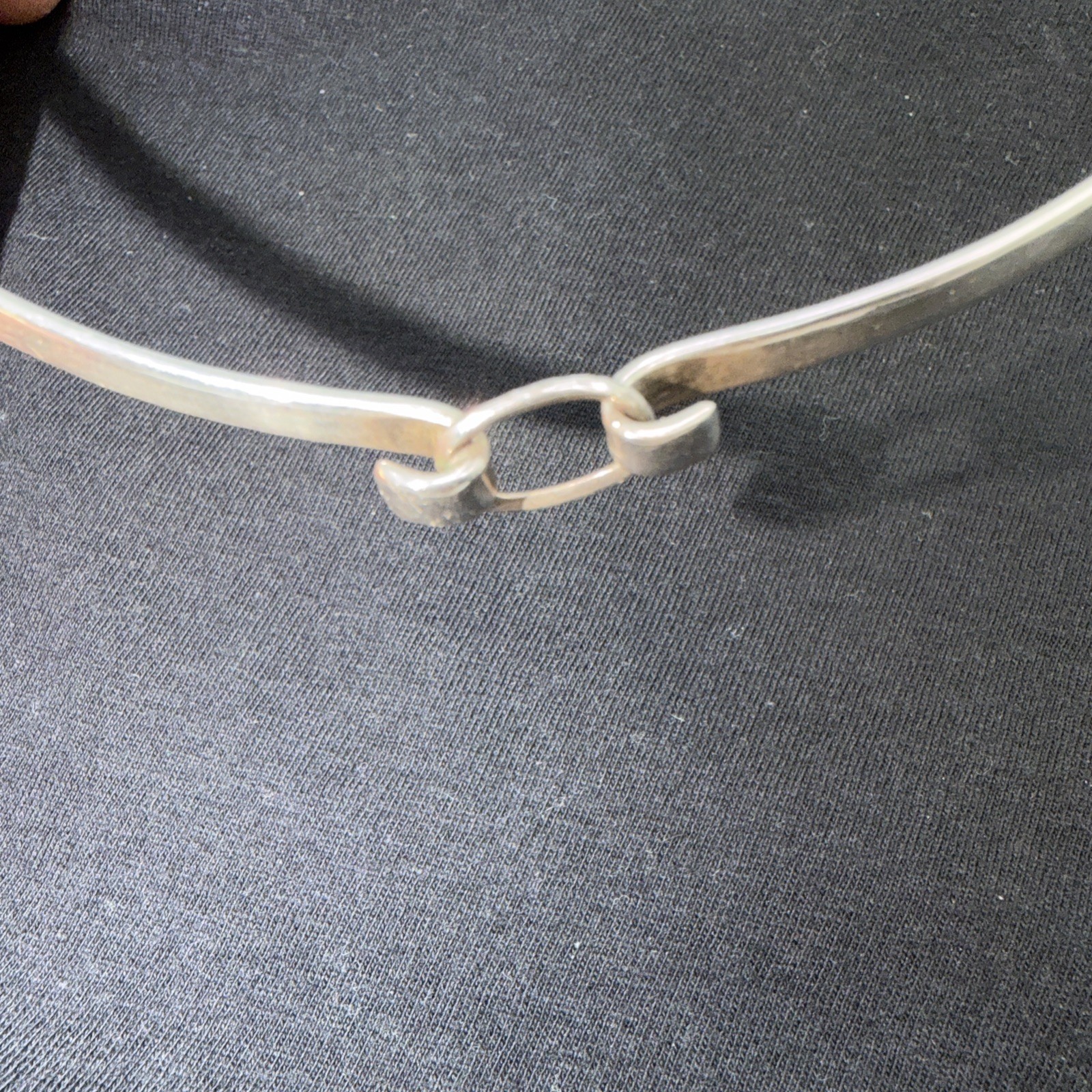 Vintage 925 Sterling Silver 26g Collar Choker Necklace Neck Ring Solid w/S-Hook