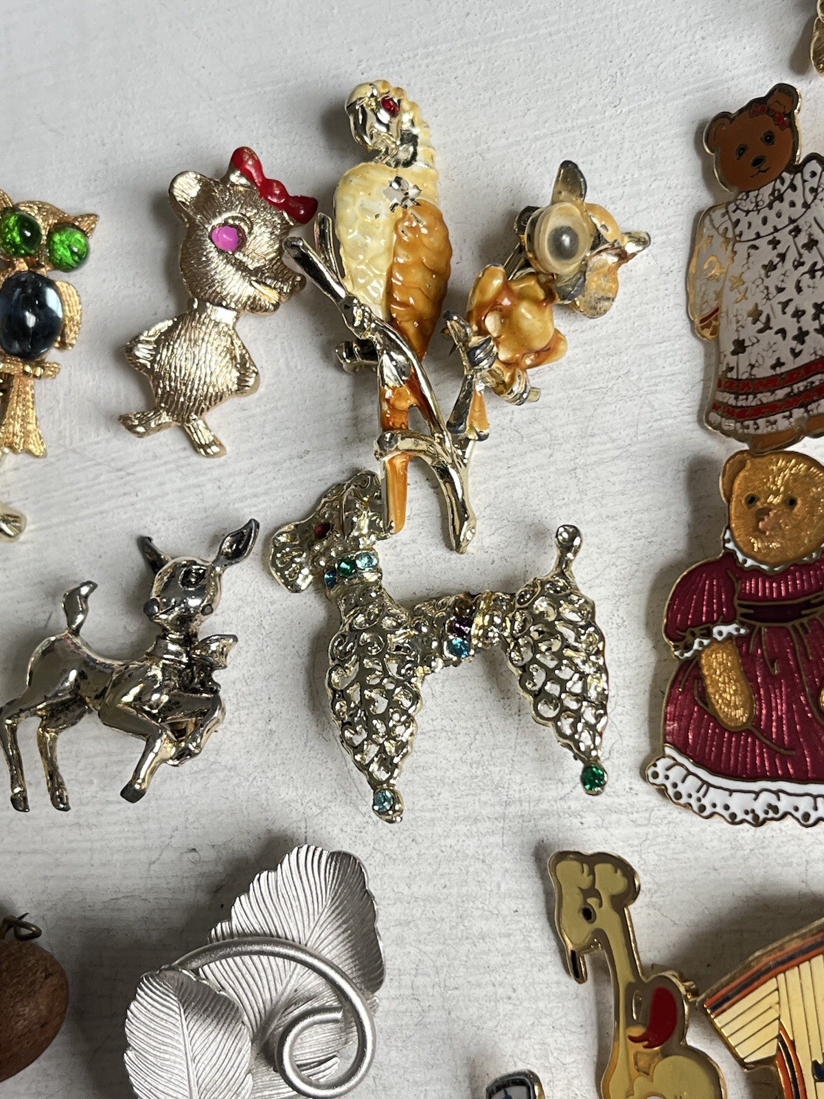 Vintage Jewelry Lot Brooches Small Pins Enamel Rhinestones Animals 1950 – 1980
