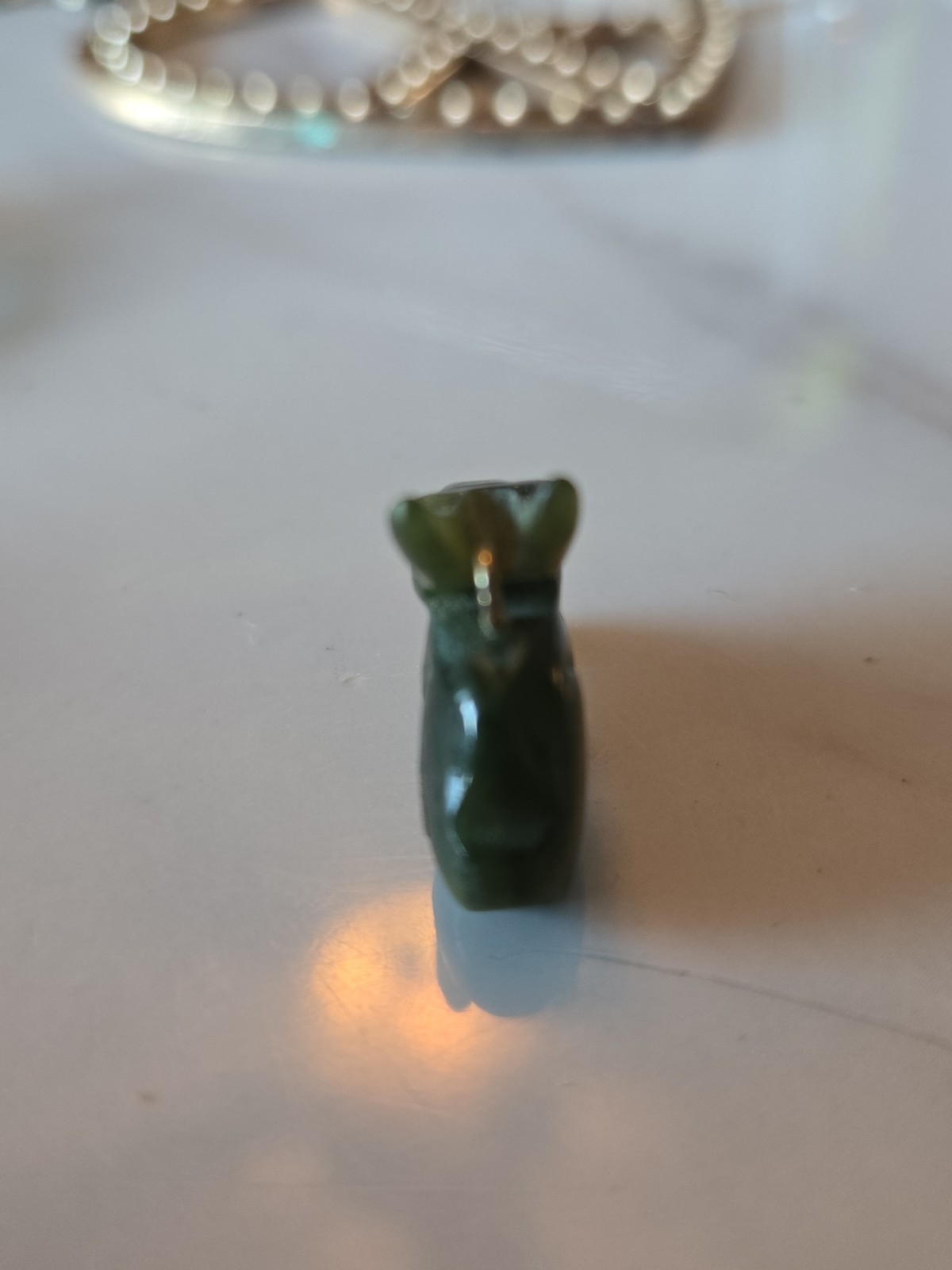 Vintage Jade Jadeite Rabbit Charm or Pendant.