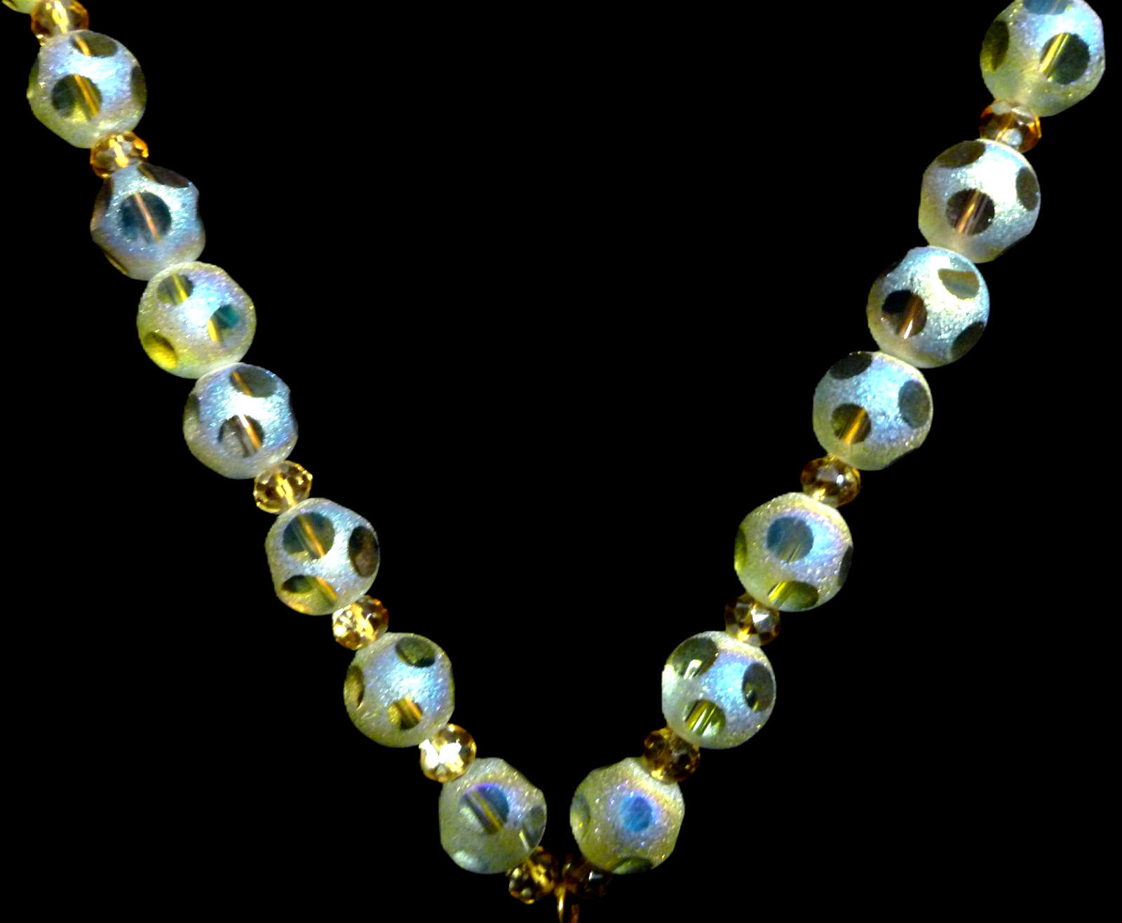 6 Piece LOT of UNIQUE VARIETY CRYSTAL / GLASS BEAD PENDANT / TASSEL NECKLACES