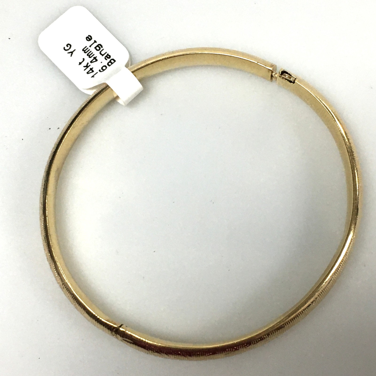 v346 Vintage 14k Yellow Gold 6.4mm Floral Bangle Bracelet