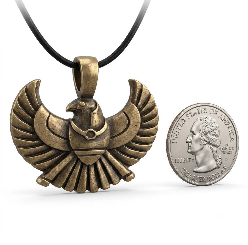Rare Vintage Premium Horus Egyptian Eagle Pendant Crafted Heavy Dut Metal Alloy