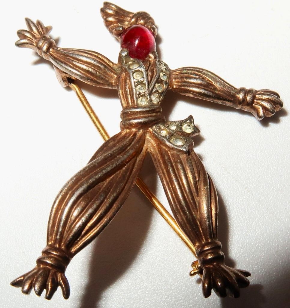 Alfred Philippe Trifari Sterling Rintintin Rag Doll Brooch, 1 1/4″ X 1 5/8″