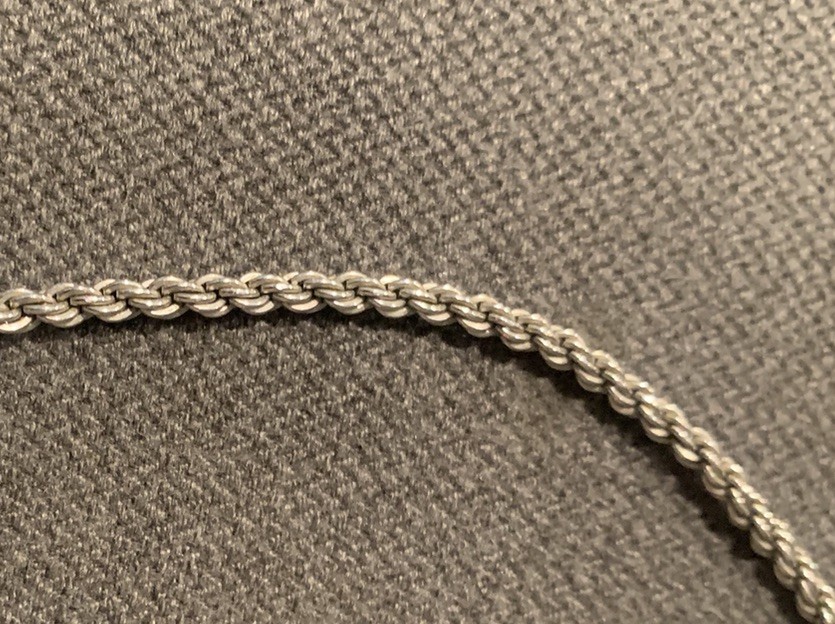 Vintage Armbrust Sterling Silver 1.5 mm Rope Chain Necklace 20in Long 15.33 g
