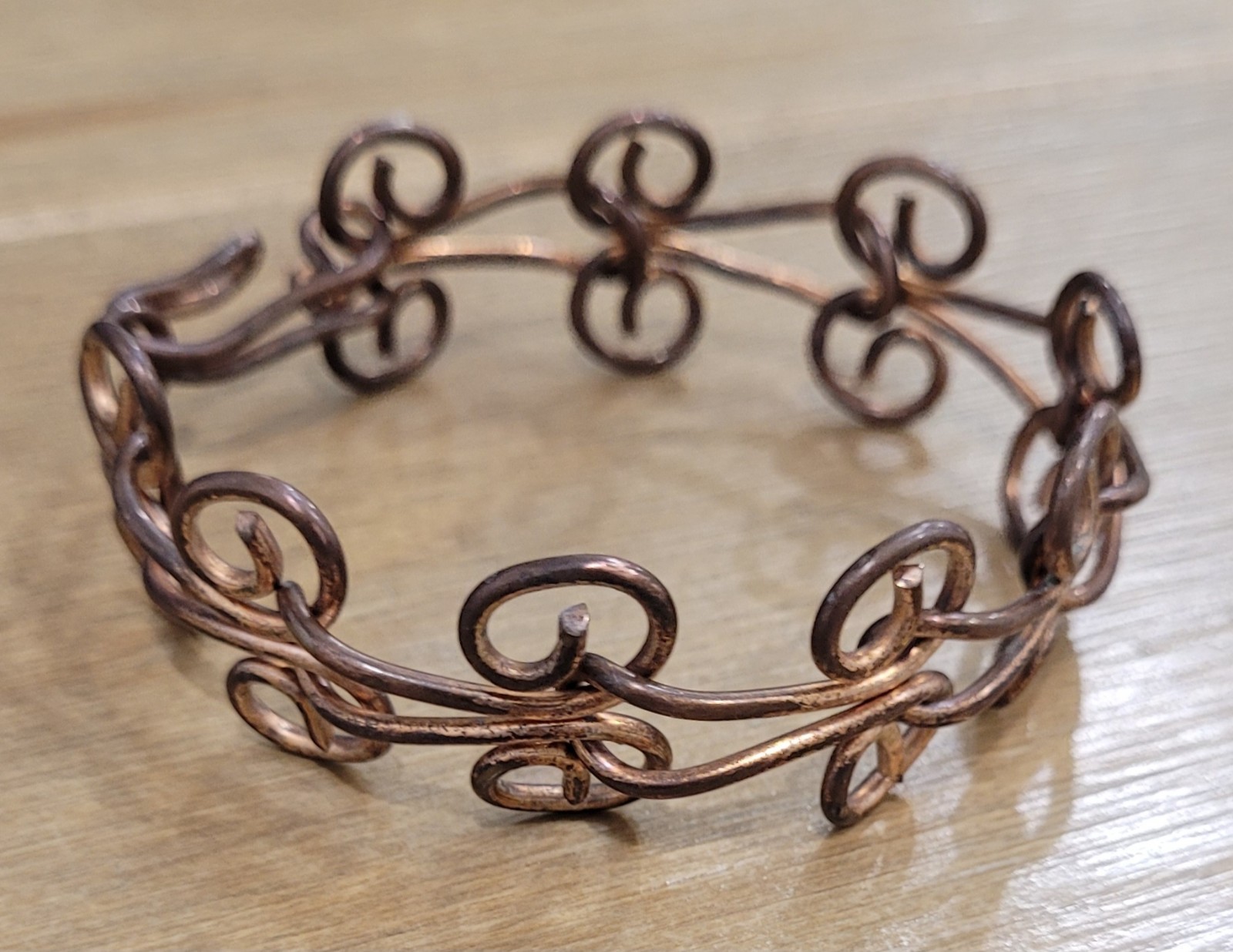 Vintage Spiral Bracelet Copper Alloy Metal Swirl