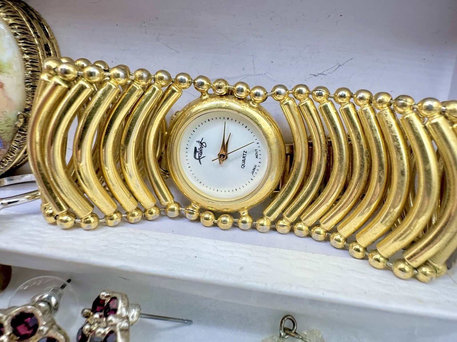 Antique VTG Estate Jewelry Gold Tone Monet Avon Crystal Romantic Sparkle Read