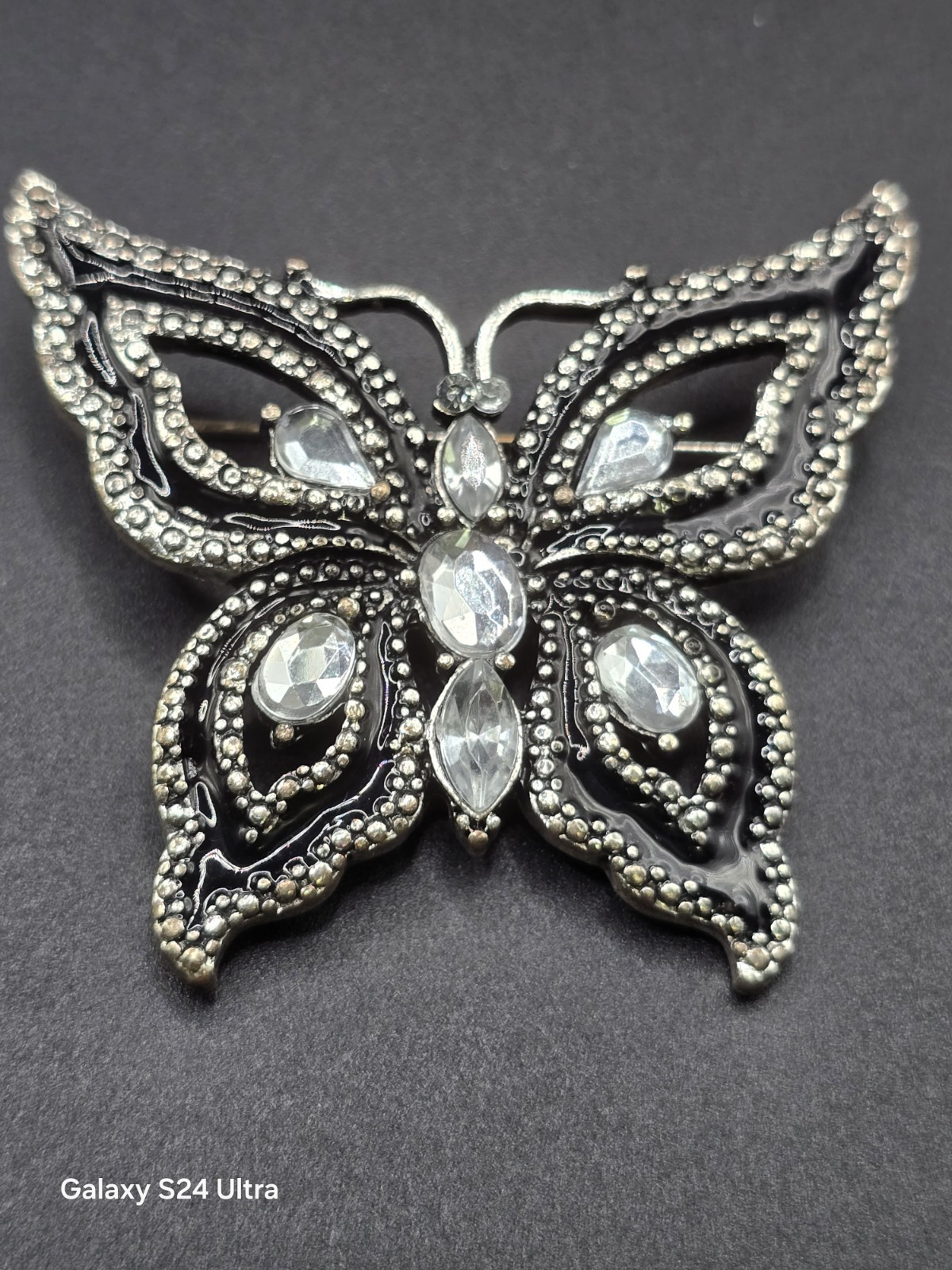 Vintage Costume Jewelry Brooch Lot 18pc Black Butterfly Neptune Sea Dragon Rose
