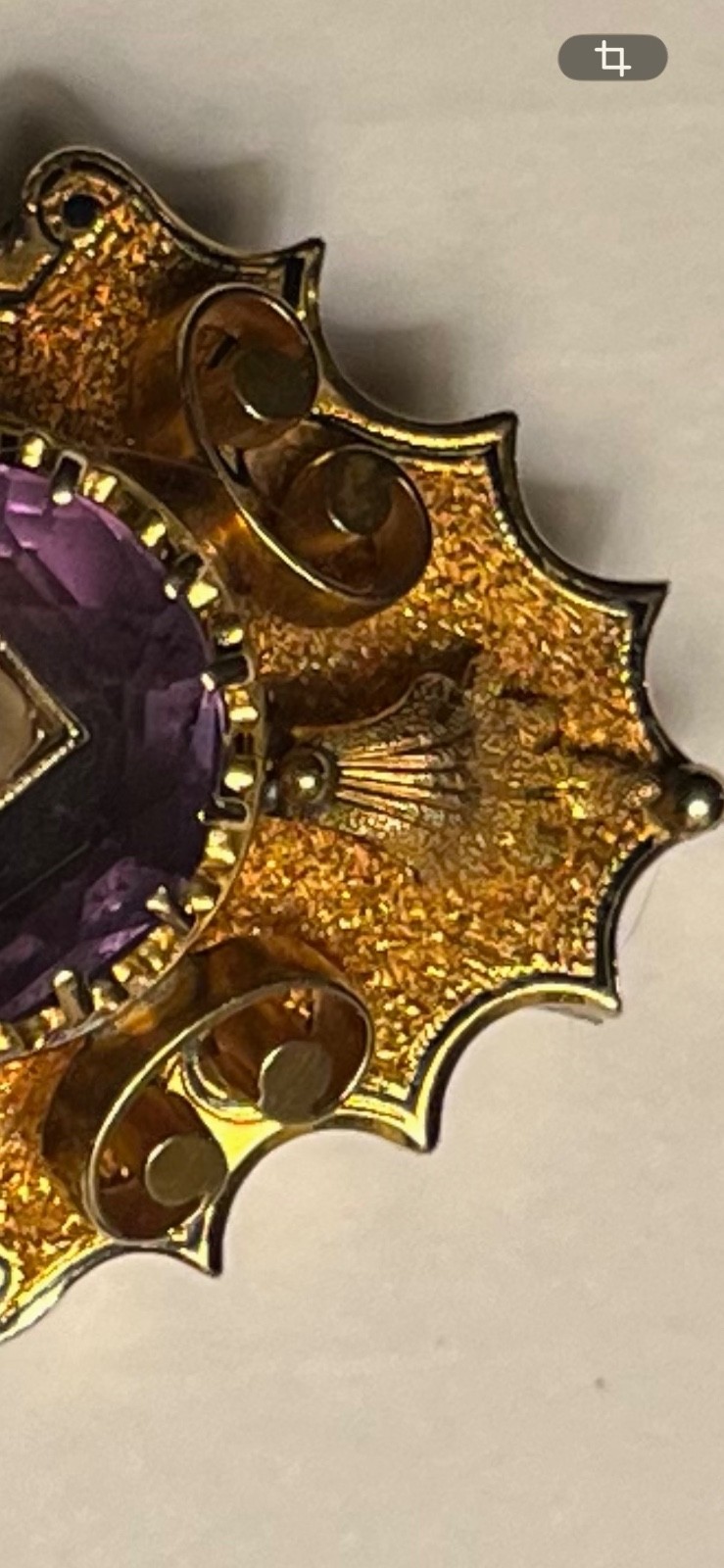 Antique Victorian Amethyst and Seeded Pearl Brooch 1870