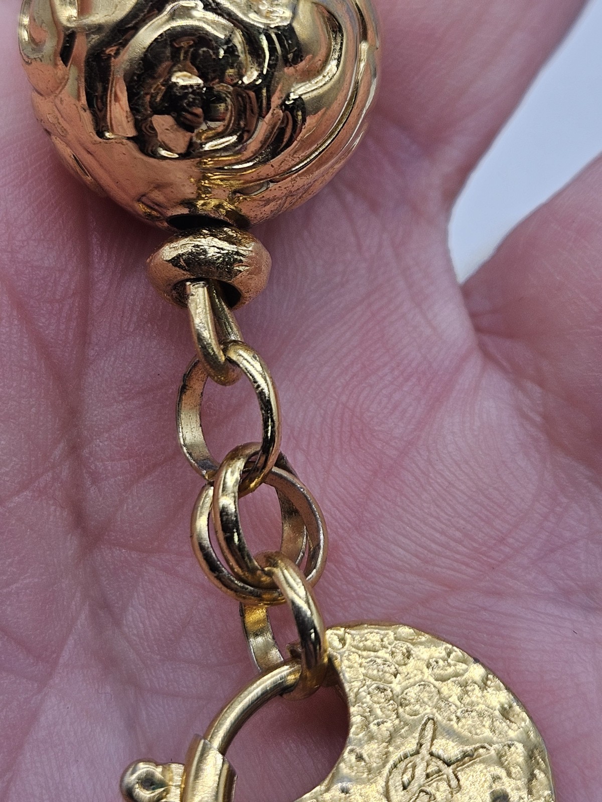 Vintage Yves Saint Laurent YSL Gold Tone Rope Chain Necklace AS IS
