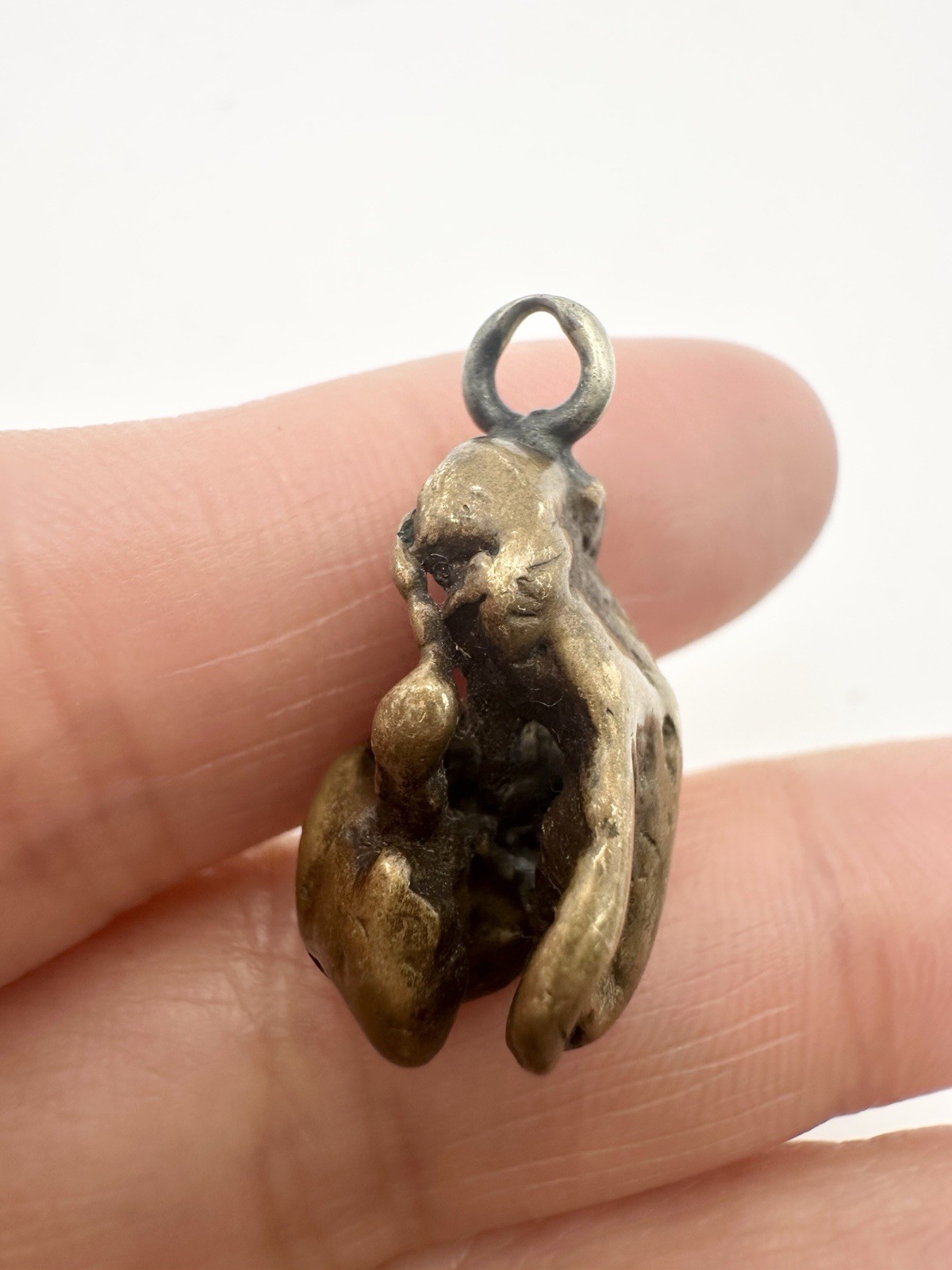 Vintage Handcrafted Bronze Abstract Nugget Pendant