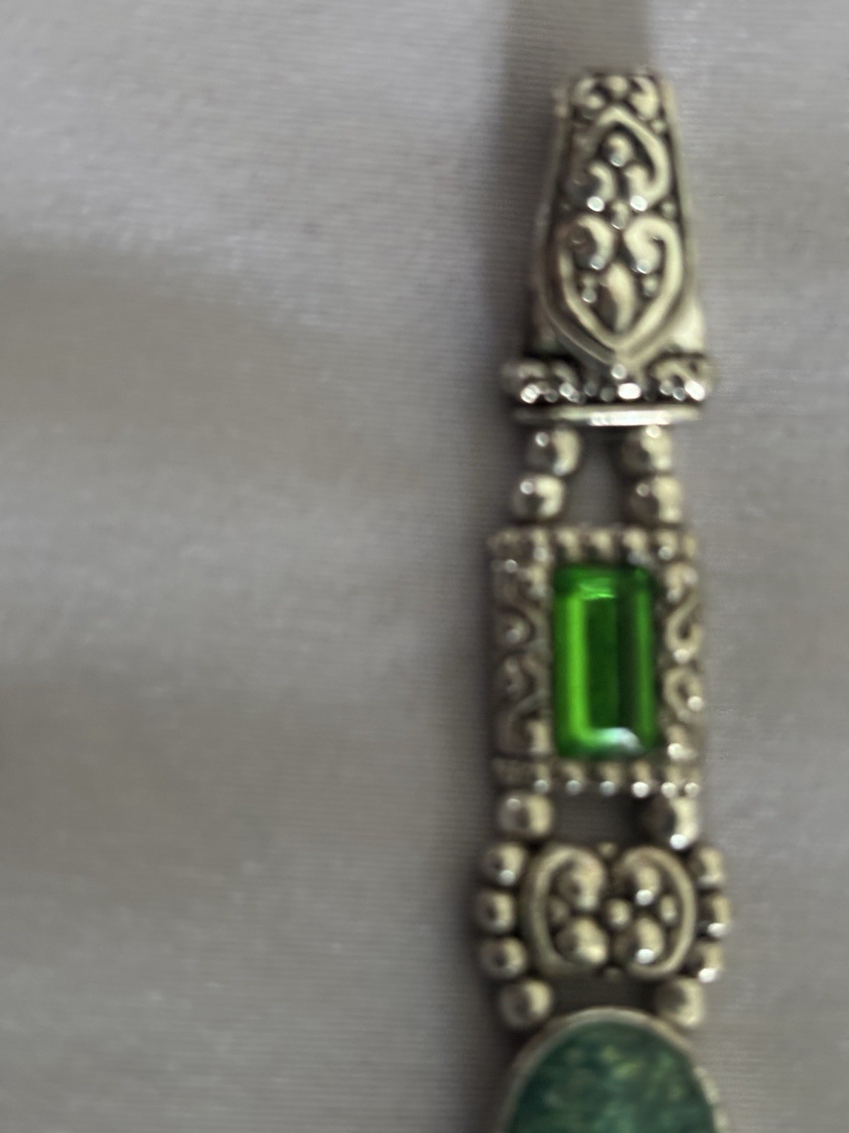 Victorian Revival Slide Charm Bracelet Colorful Confetti Glass Cabochons