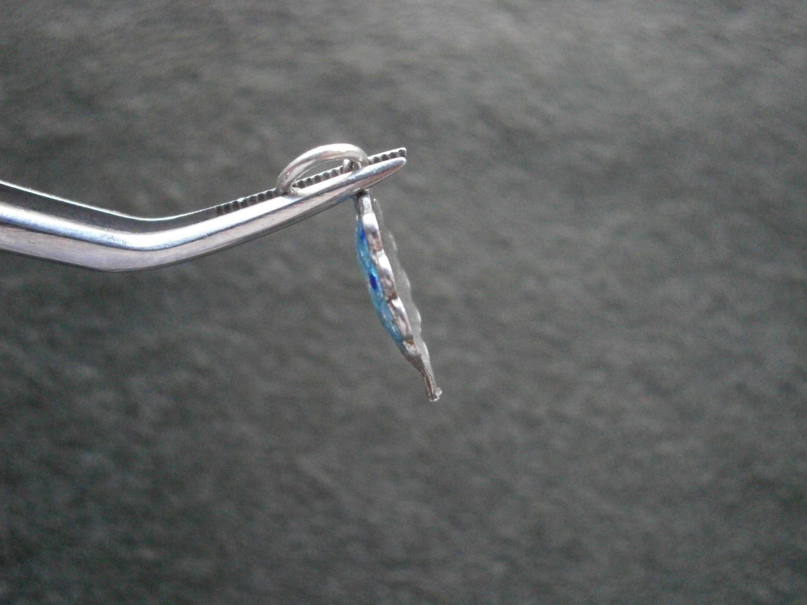 Small Peacock Bird Vintage Sterling Silver Enamel Bracelet Charm Pendant 1.0g