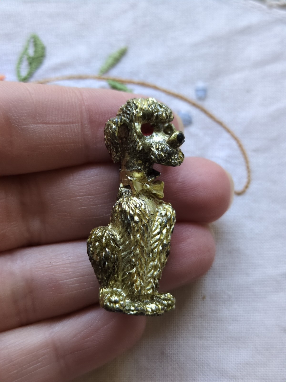Vintage Dog Brooch Pin Lot Of 2, Enameled, Rhinestone