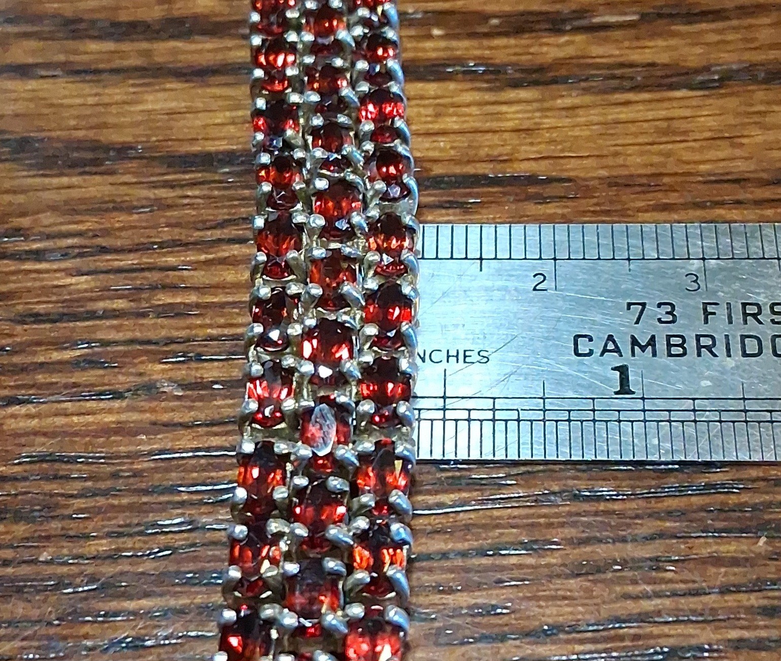 Vintage 1990s Sterling Garnet CZ Tennis Bracelet 37grams See Pics/Description