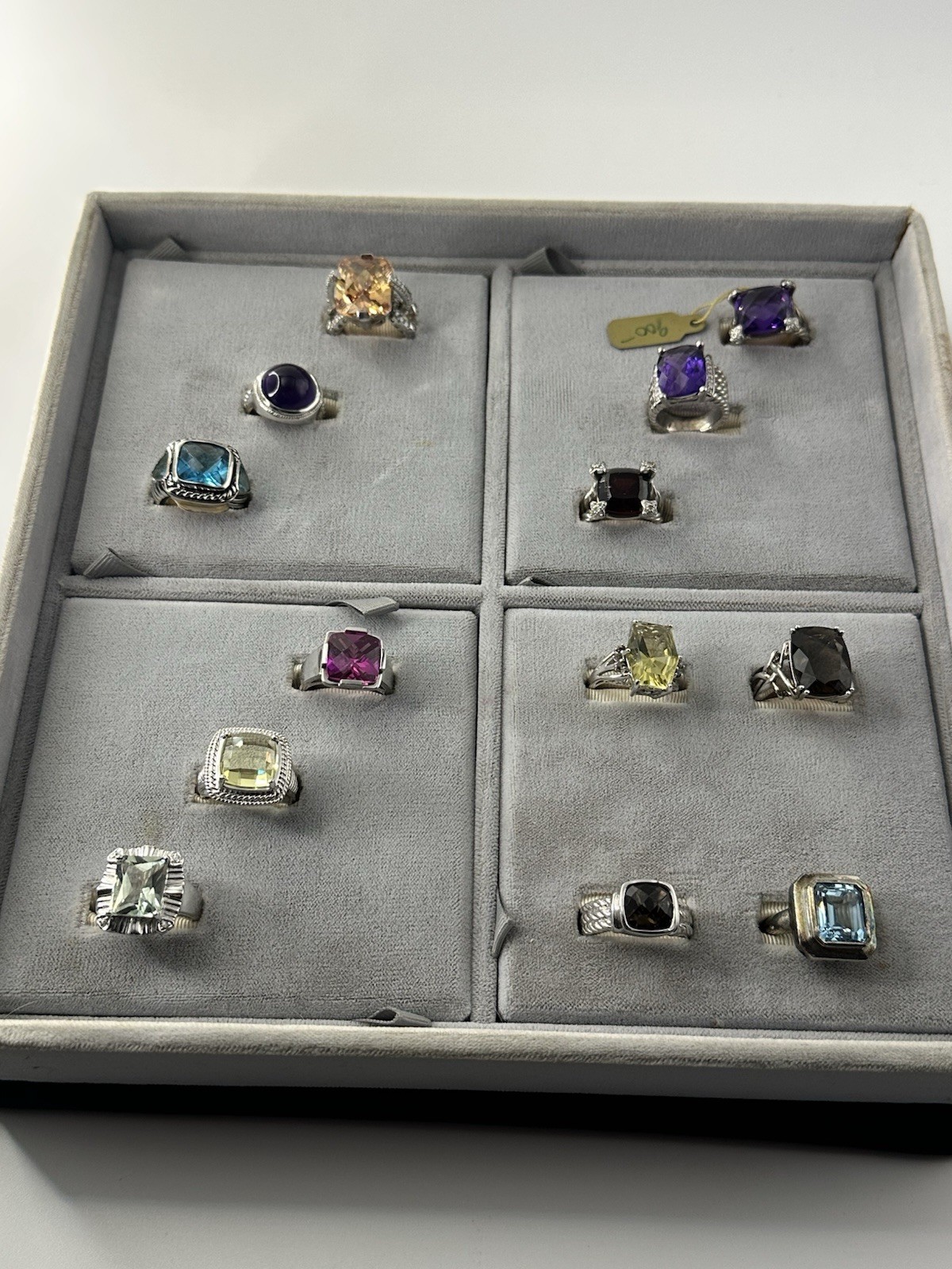 13 New Vintage Rings Resellers Mixed Lot- Various Gem Stones 925 Sterling Silver