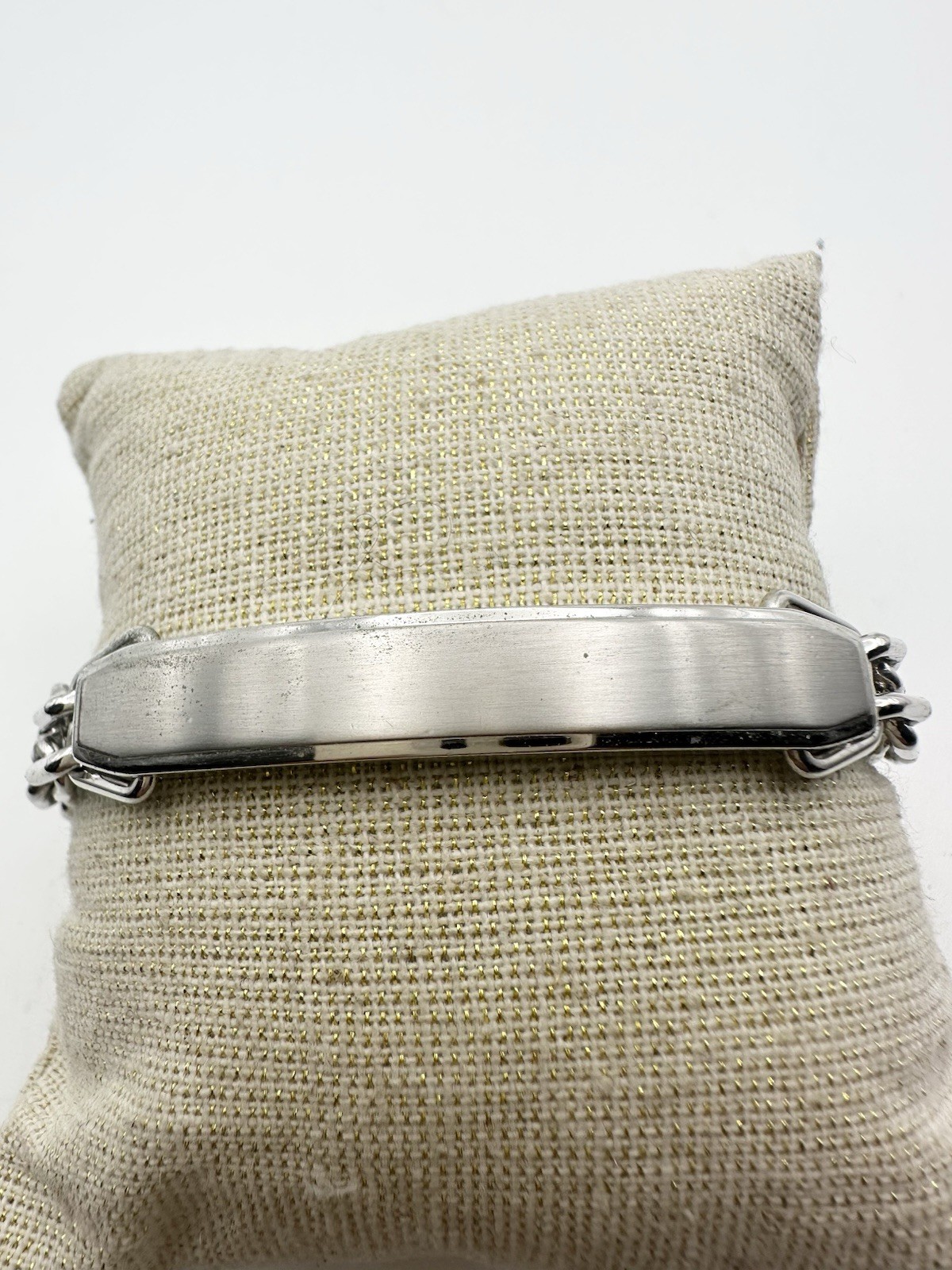 Vintage Engravable ID Bracelet SPEIDEL USA Silver Tone Link Bracelet 8”
