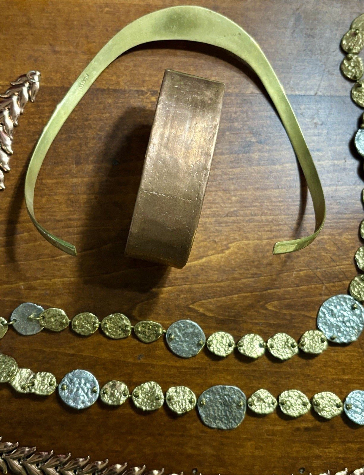 Brutalist Copper / Bronze ? Jewelry Lot / Anne Dick , Mexico , Renoir , Signed #