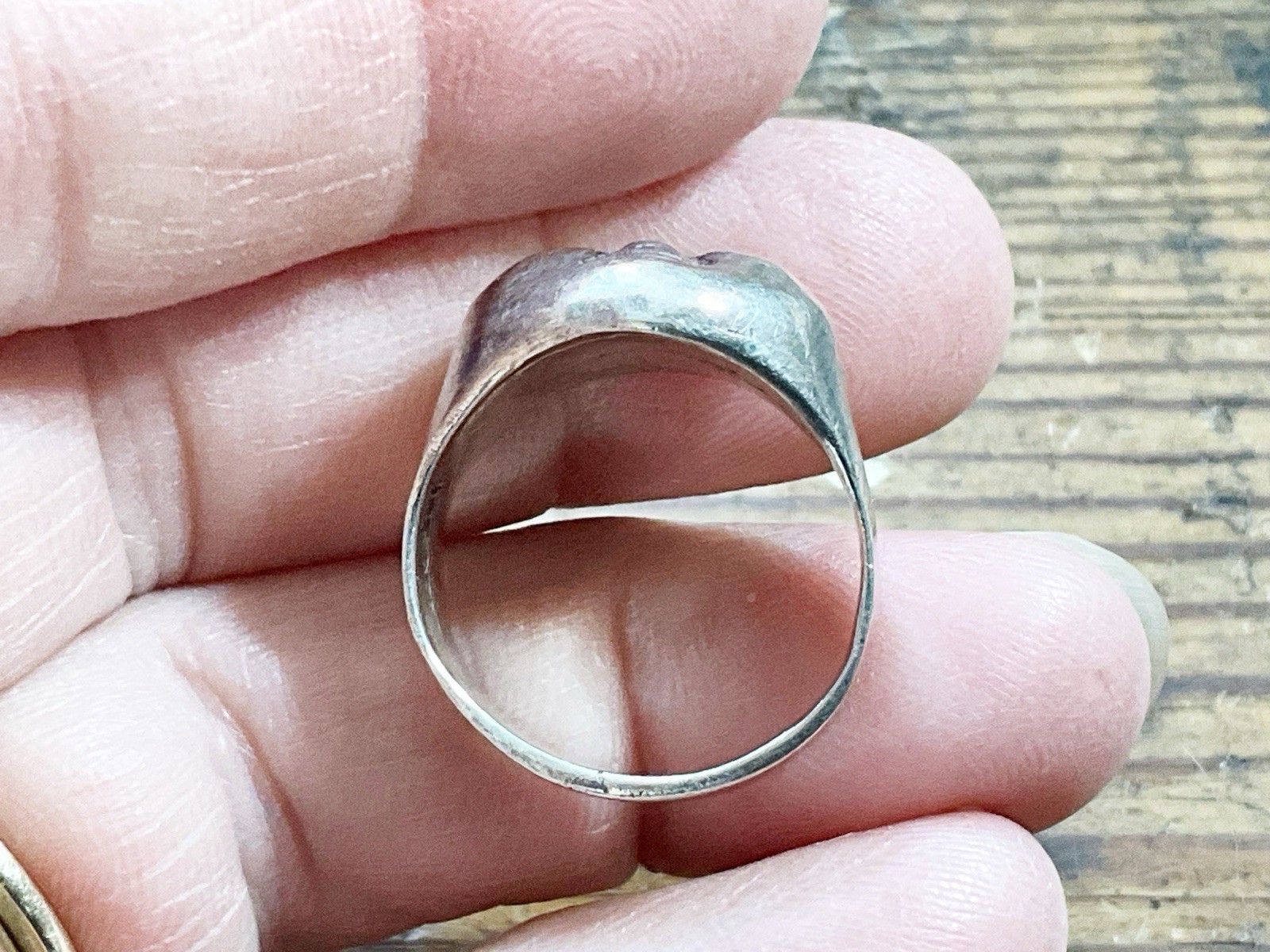 Vintage Sterling MOON FACE Ring Signed “Joe Dean” Size 6.25