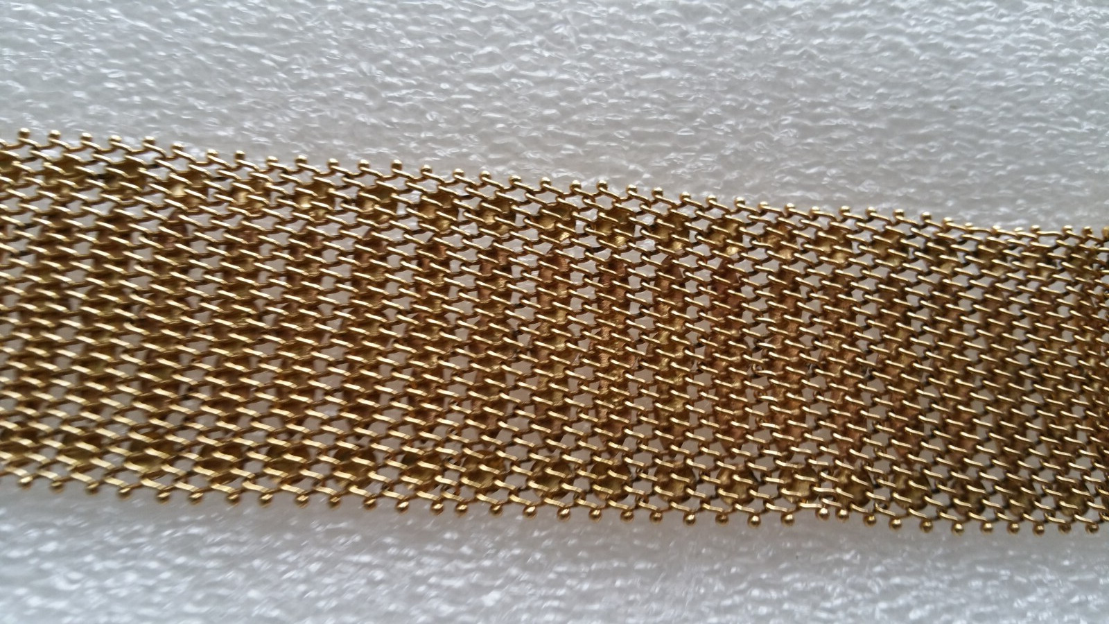 Italian Mesh Bracelet 18k Gold Charm Wide Vintage Yellow Woven Women’s Men’s Old