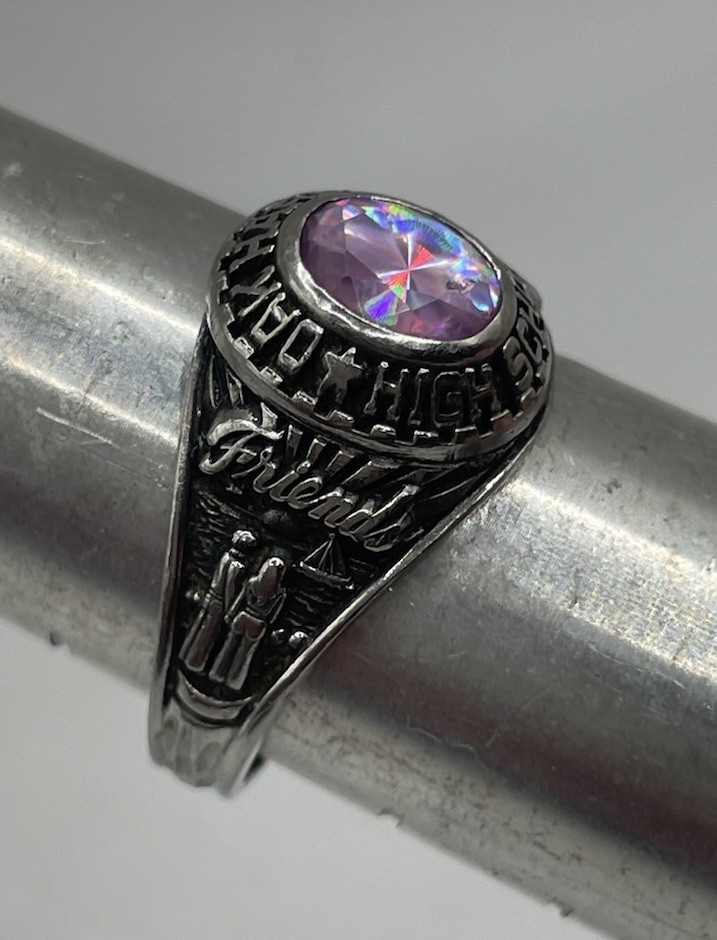 Balfour Celestrium 1984 Oak Harbor HS Class Ring Iridescent Stone Sz 9.5 Women’s