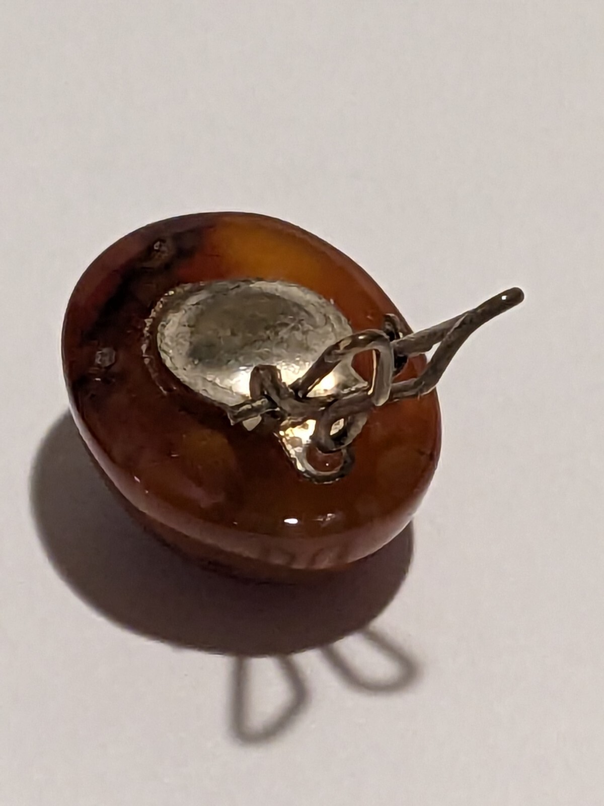 Beautiful Vintage Sunset Shade Glass Dome Clip On Earrings. MCM Style. 1″.